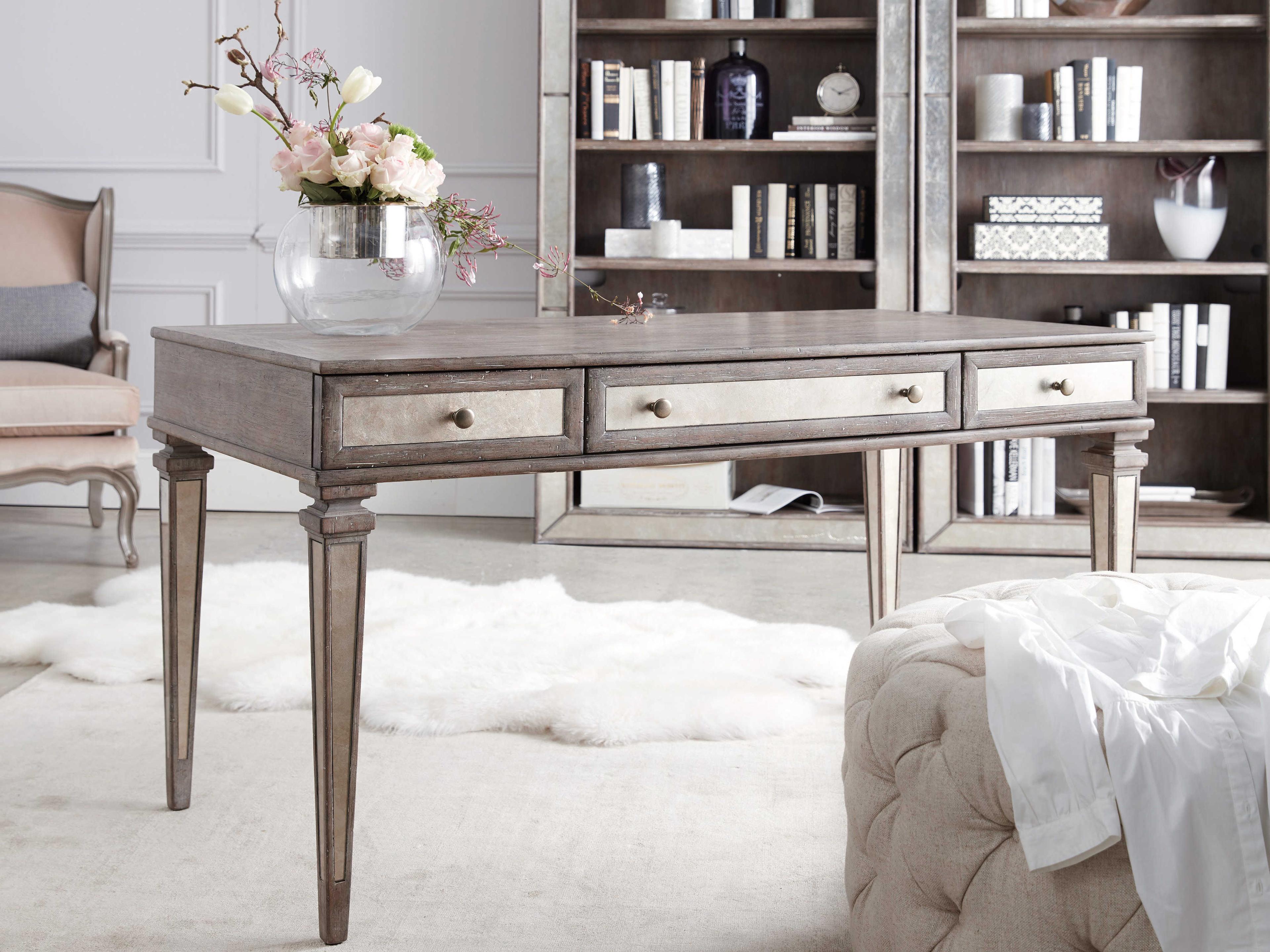 Hooker Furniture Rustic Glam Light Wood Gray Secretary Desk