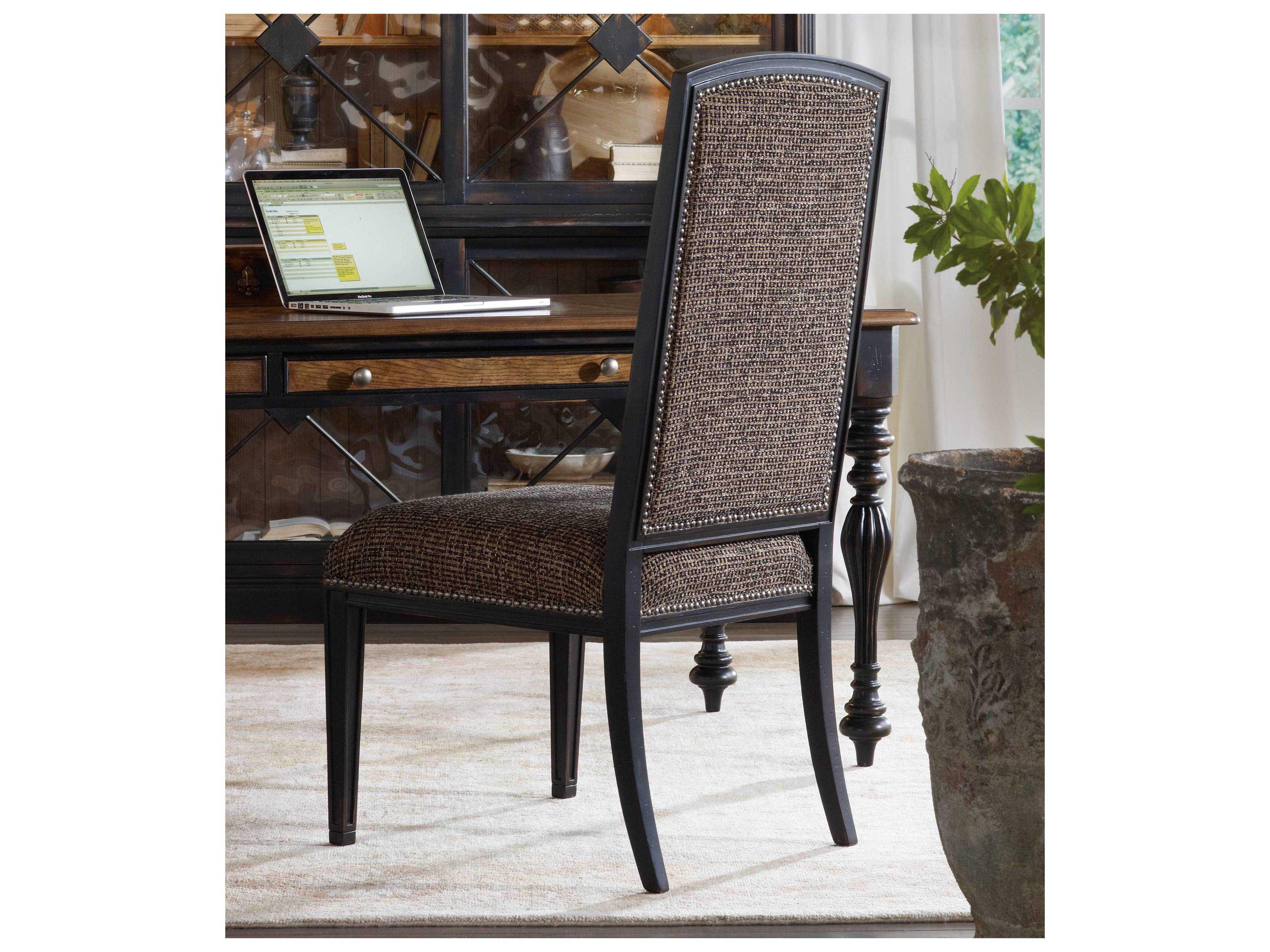 Luxecor Heritage Hardwood Black Upholstered Side Dining Chair