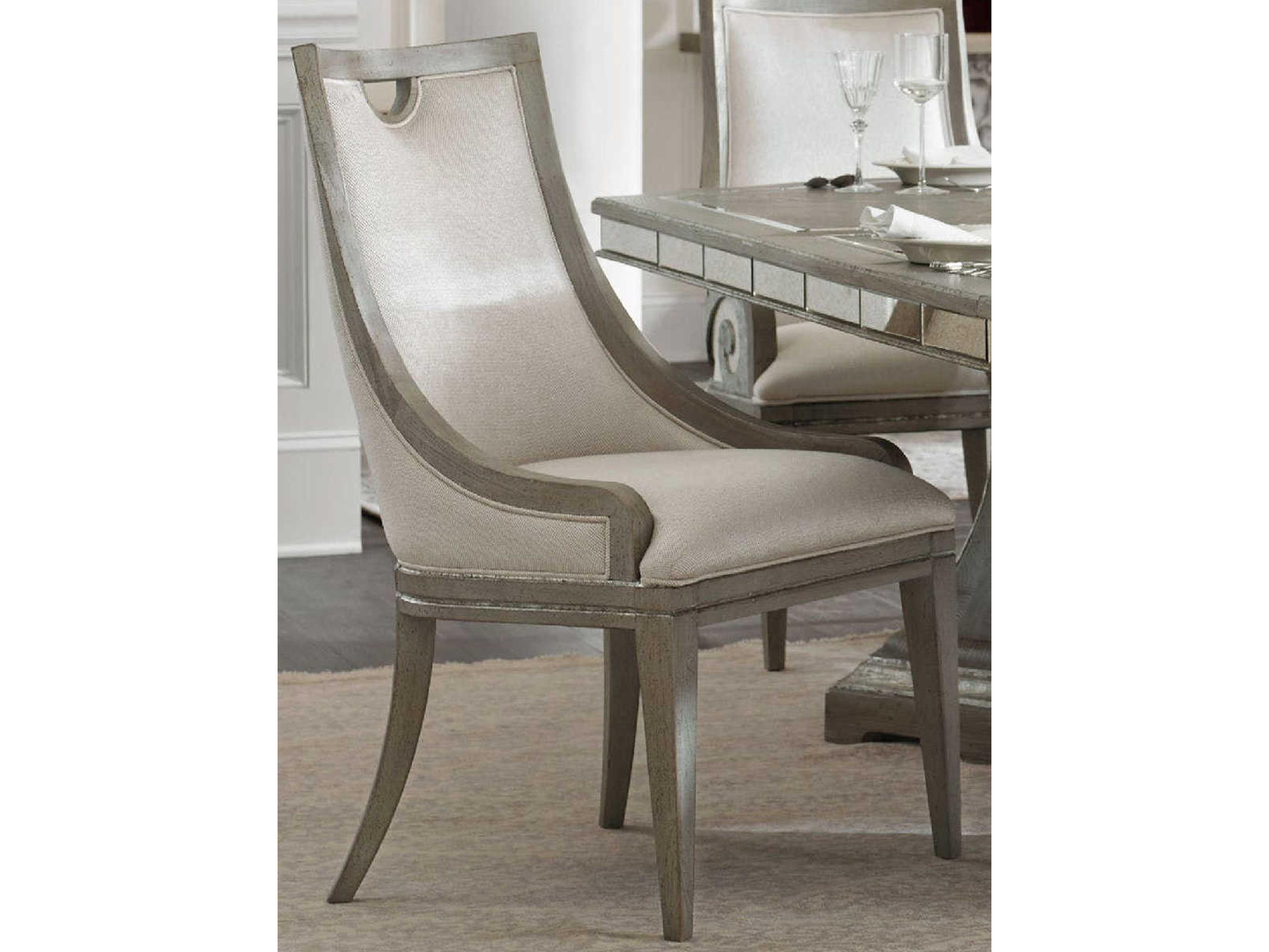 Luxecor Heritage Hardwood Gray Upholstered Side Dining Chair