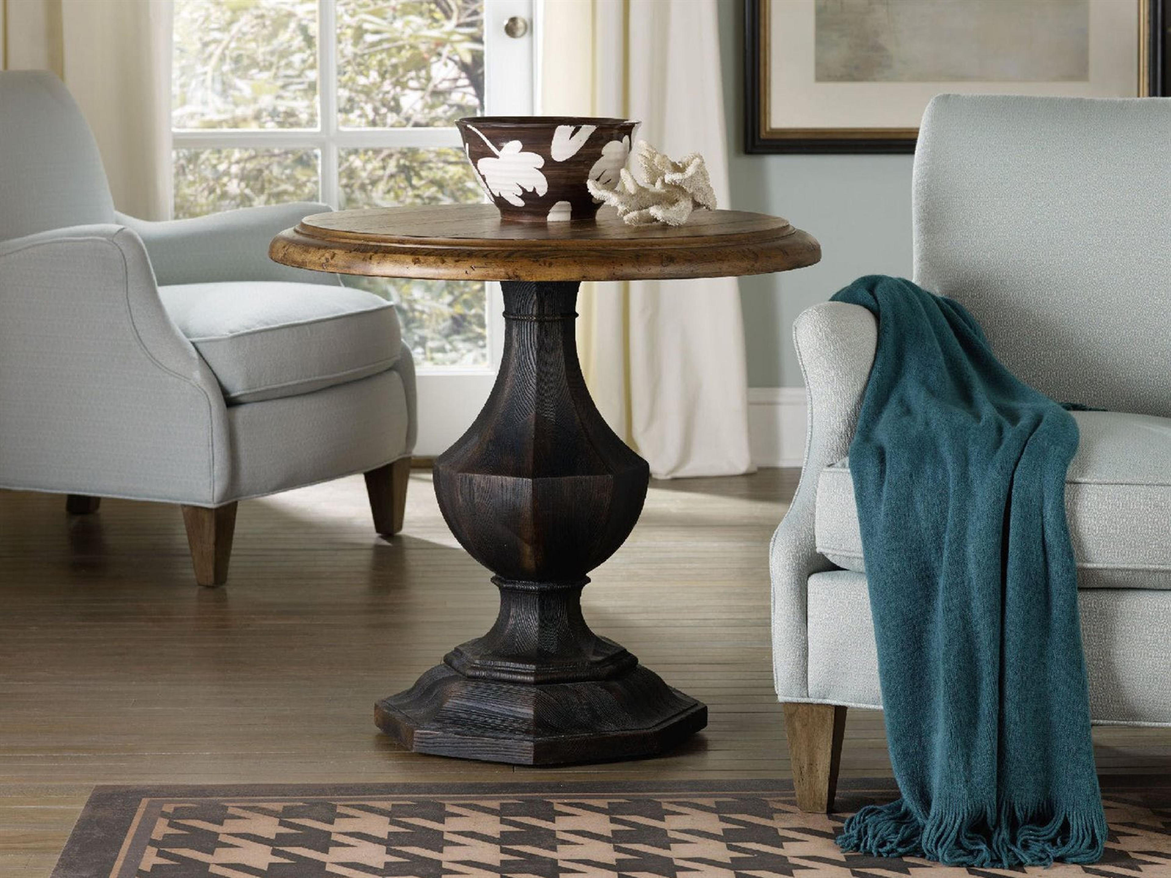 Hooker Furniture Sanctuary Round Wood Black End Table