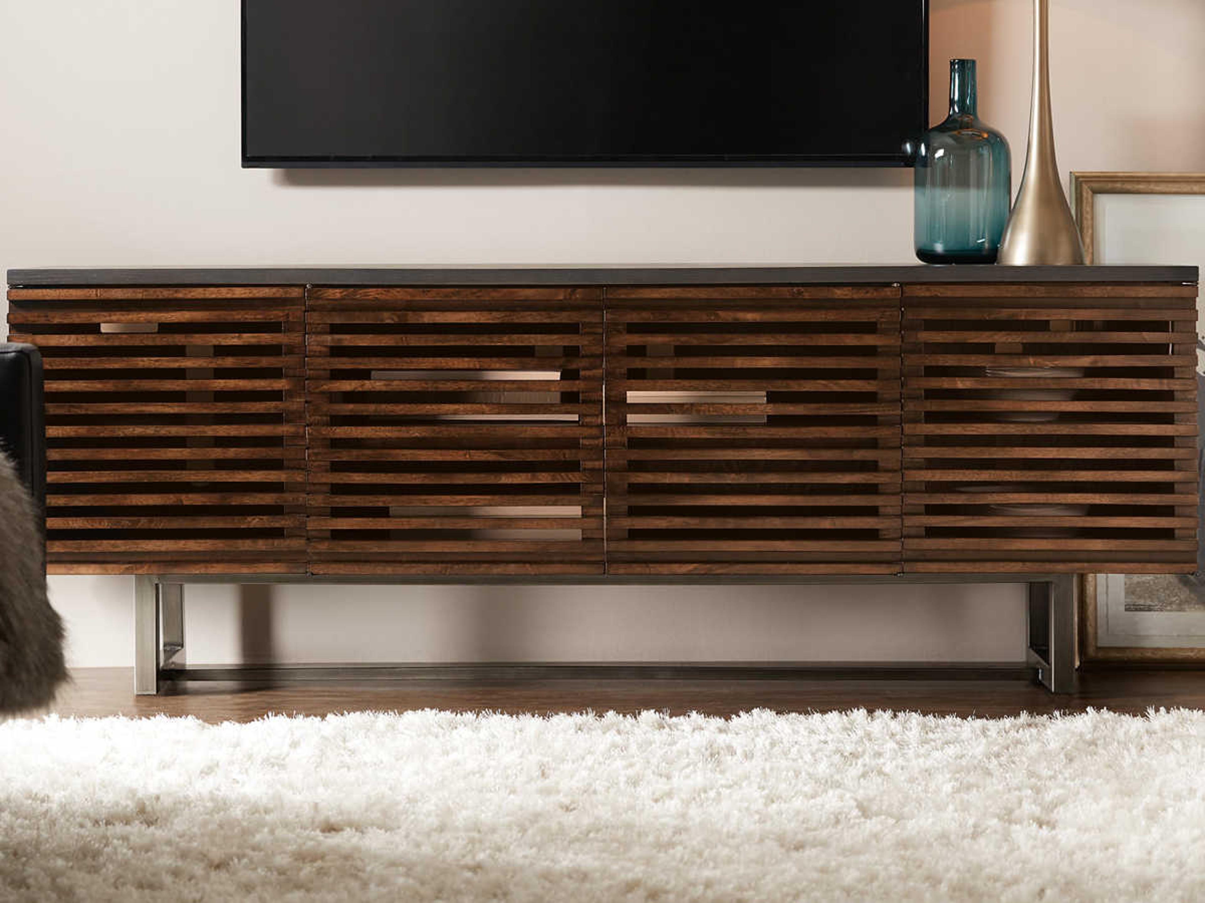 Hooker Furniture Solstice 78" Elm Wood Dark Grey Antique Bronze Media Console