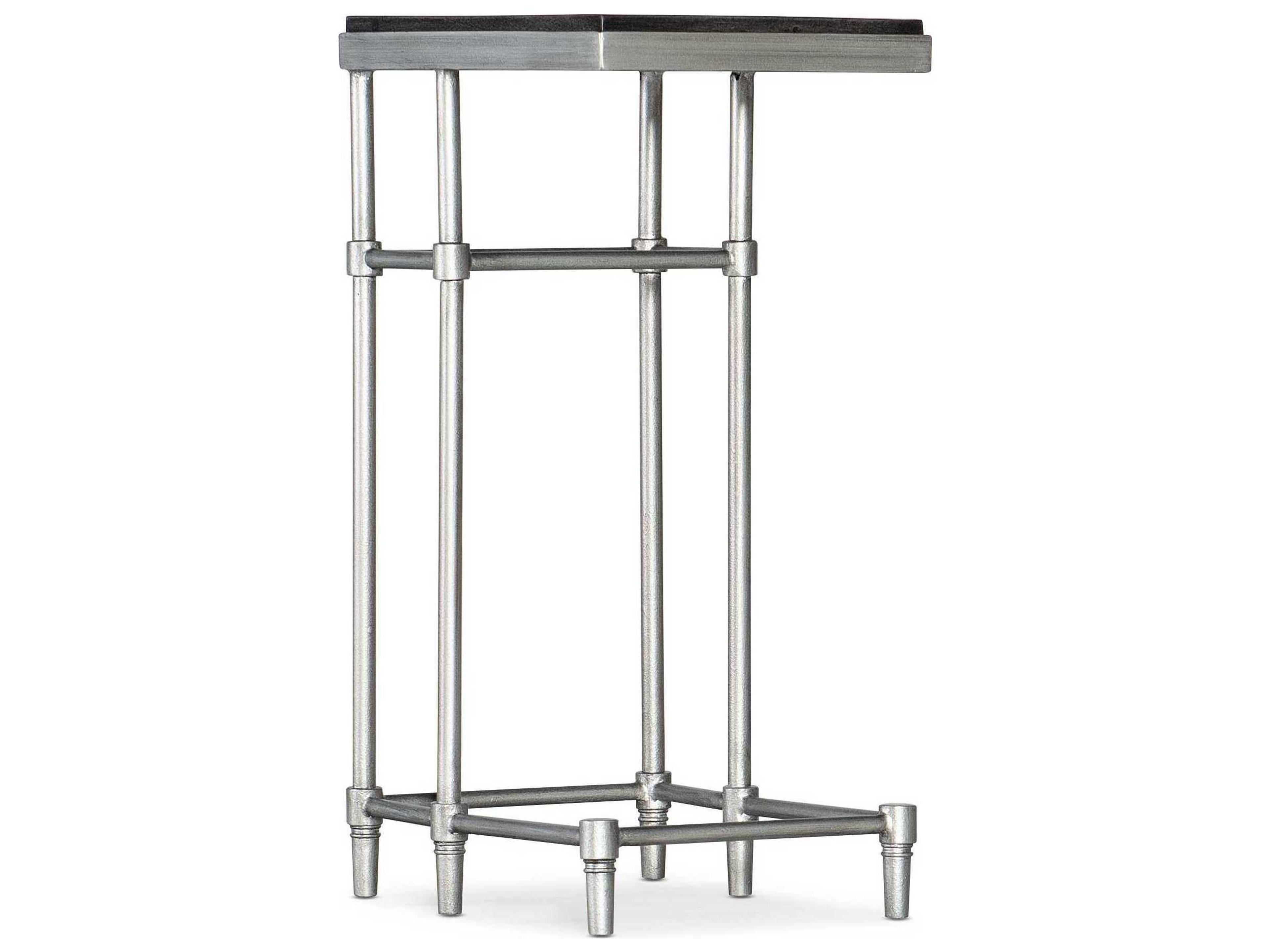 St Armand Rectangular Wood Black Brushed Pewter End Table
