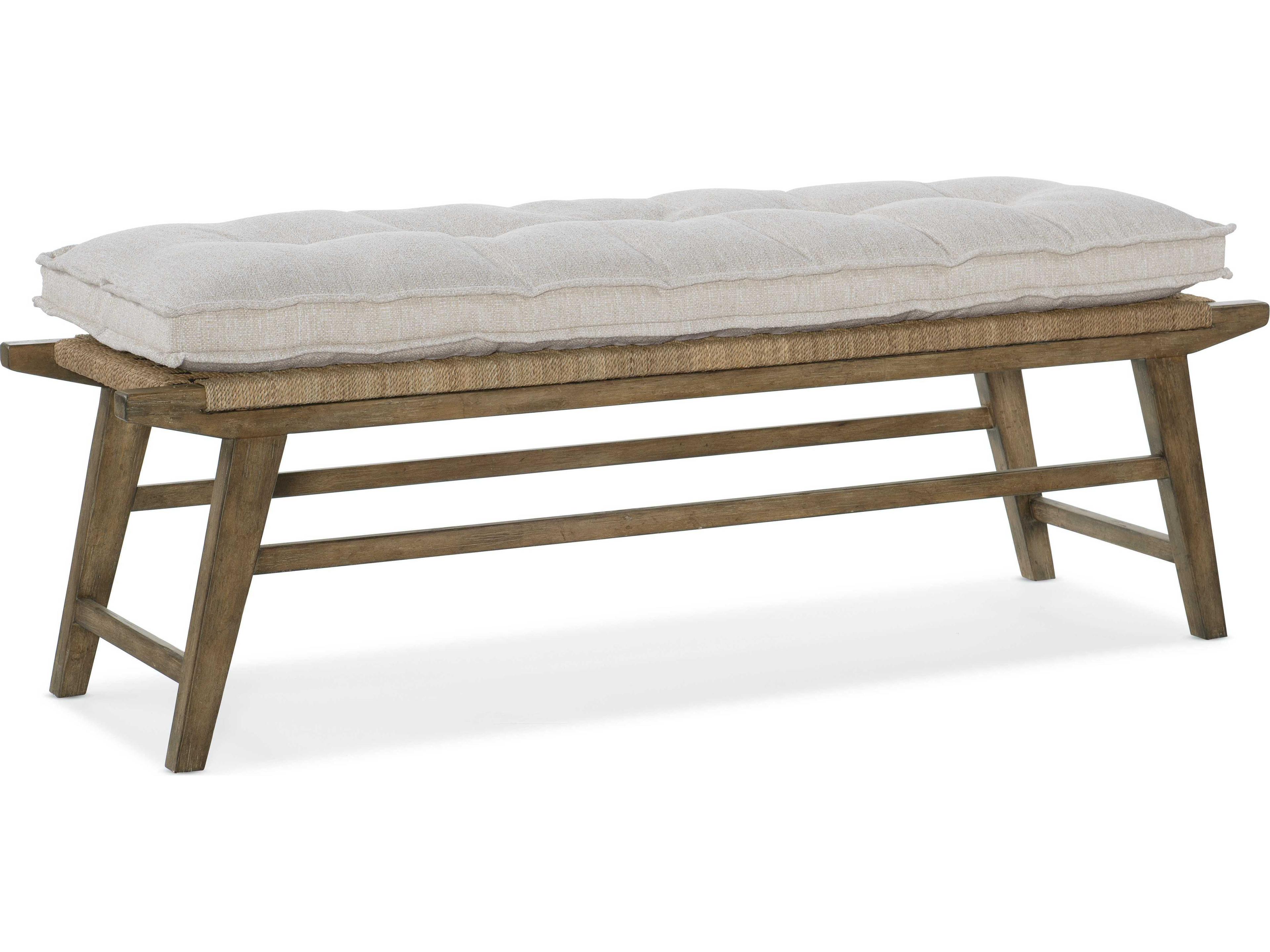 Luxecor Heritage Zuri Cream Cliffside Brown Upholstered Accent Bench