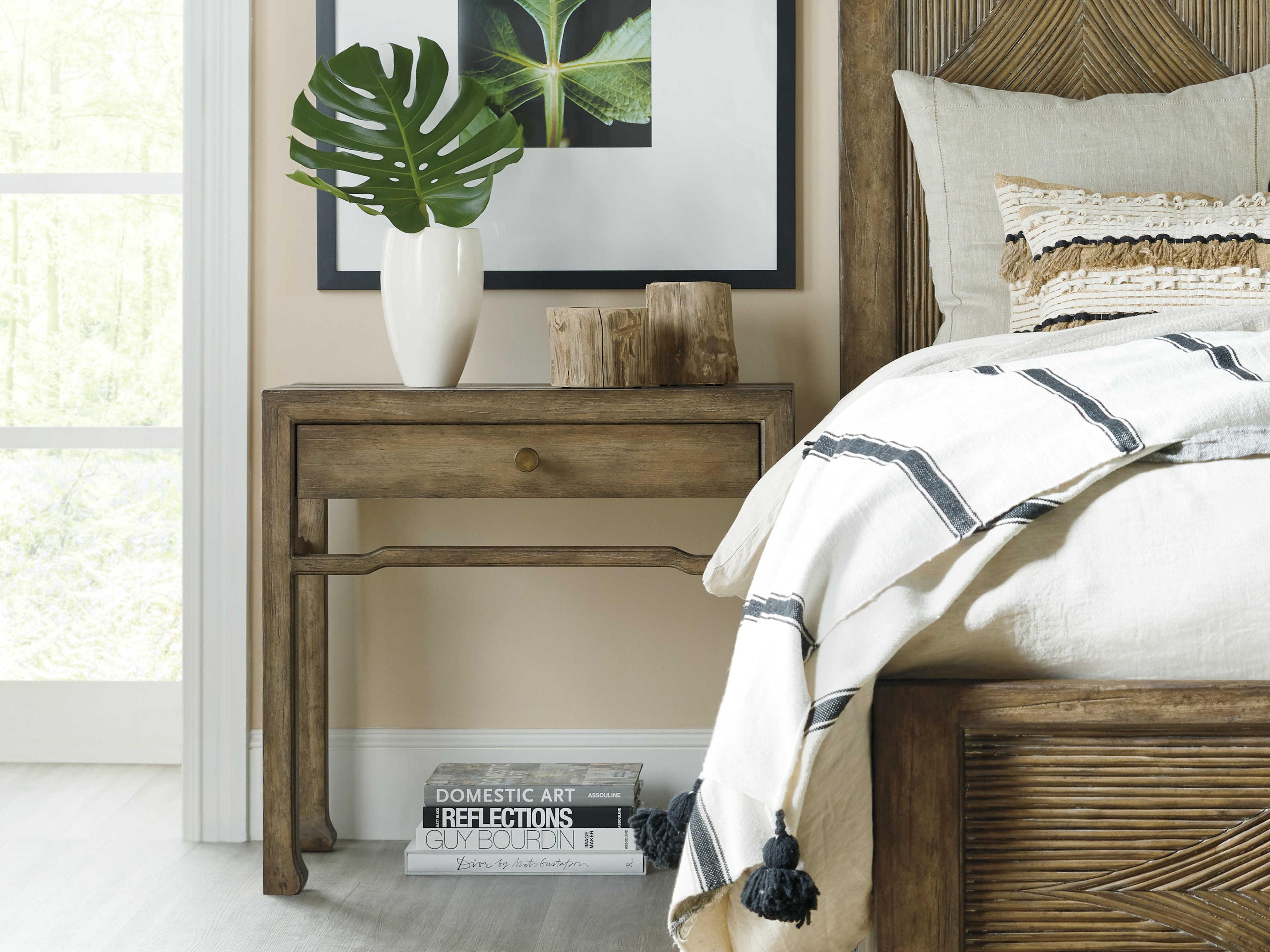 Luxecor Heritage 1-Drawer Brown Solid Wood Nightstand