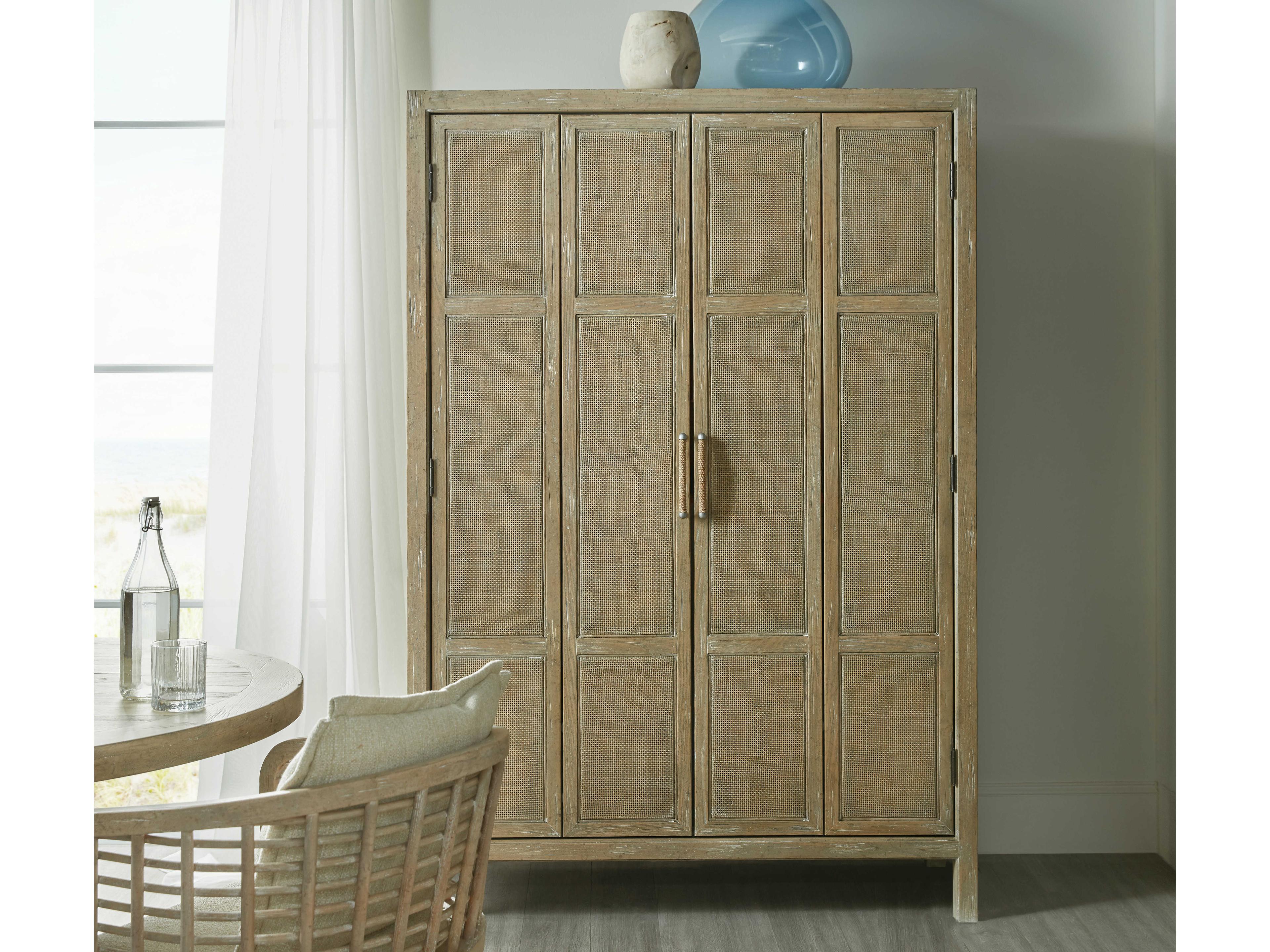 Hooker Furniture Surfrider Beige Driftwood Wine Bar Cabinet