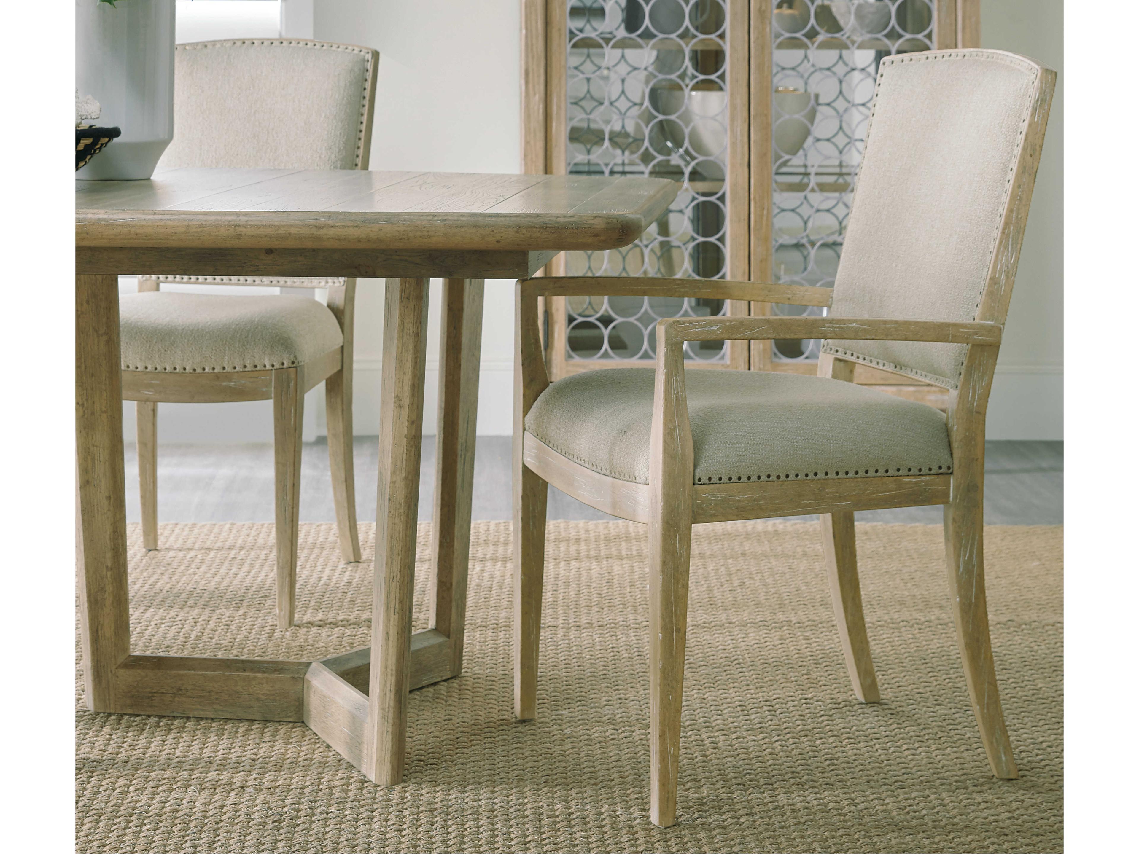 Luxecor Heritage Beige Upholstered Arm Dining Chair