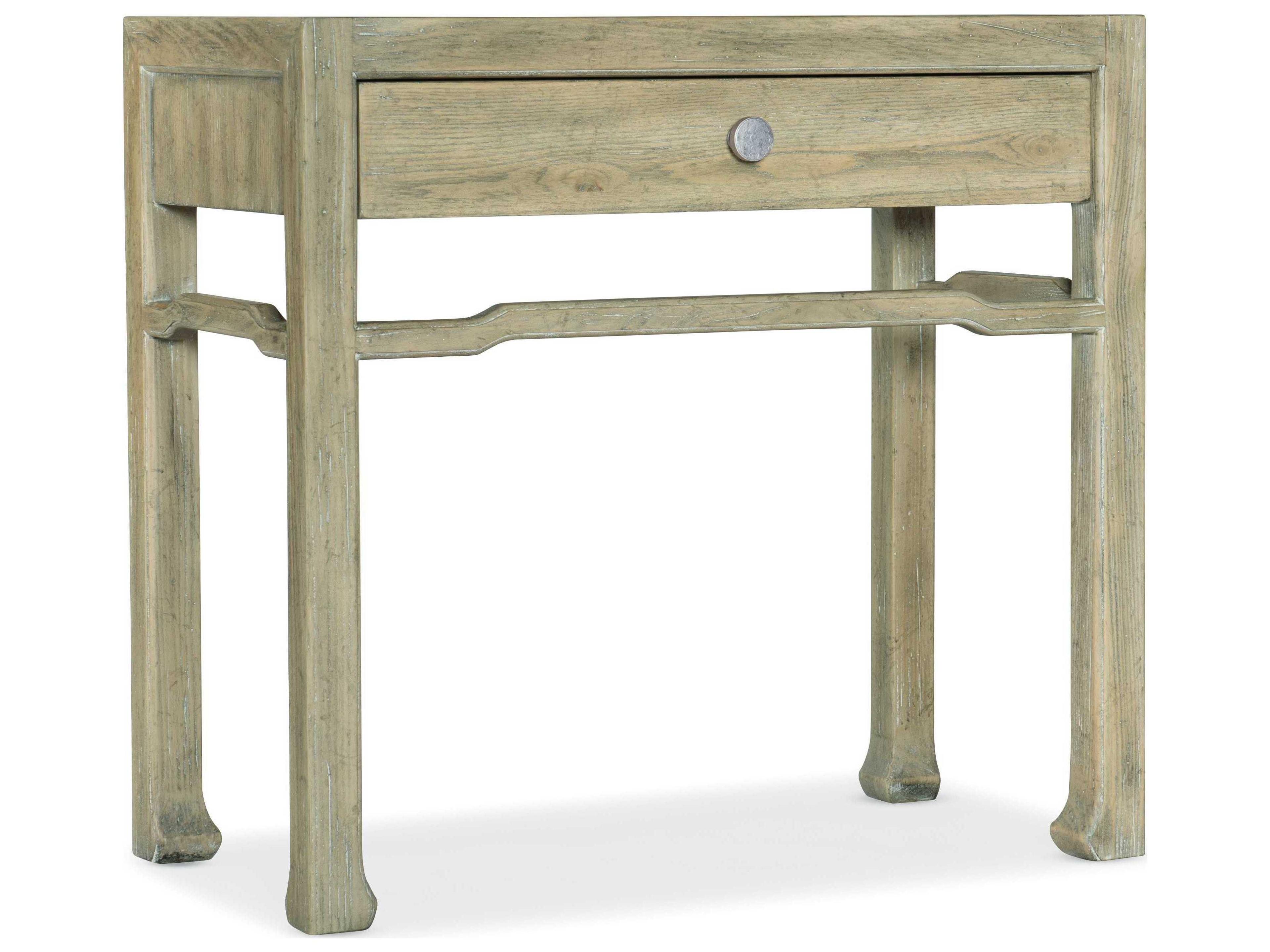 Surfrider 1-Drawer Beige Solid Wood Nightstand