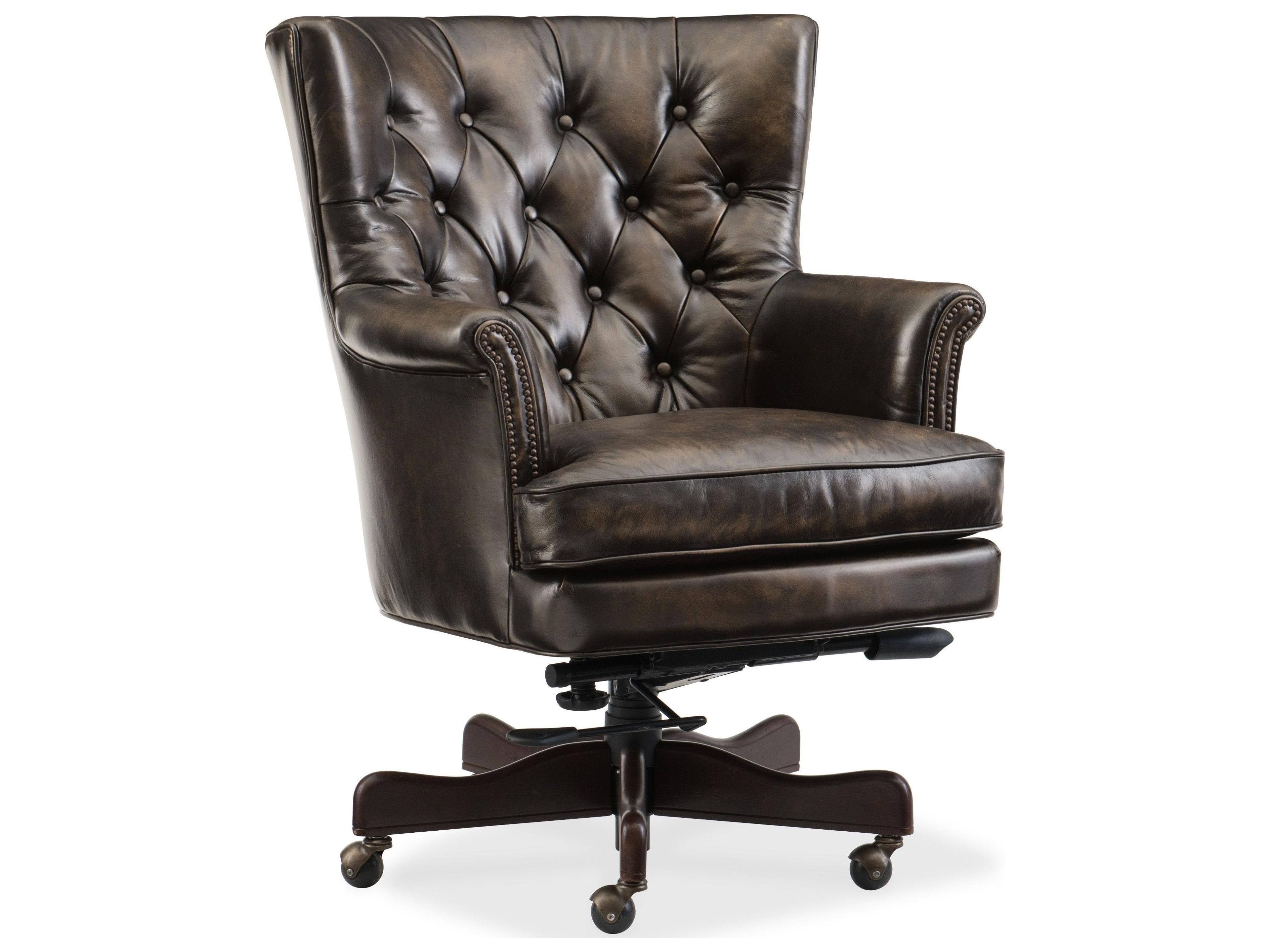 Theodore Brown Leather Adjustable Swivel Tilt Executive Desk Chair