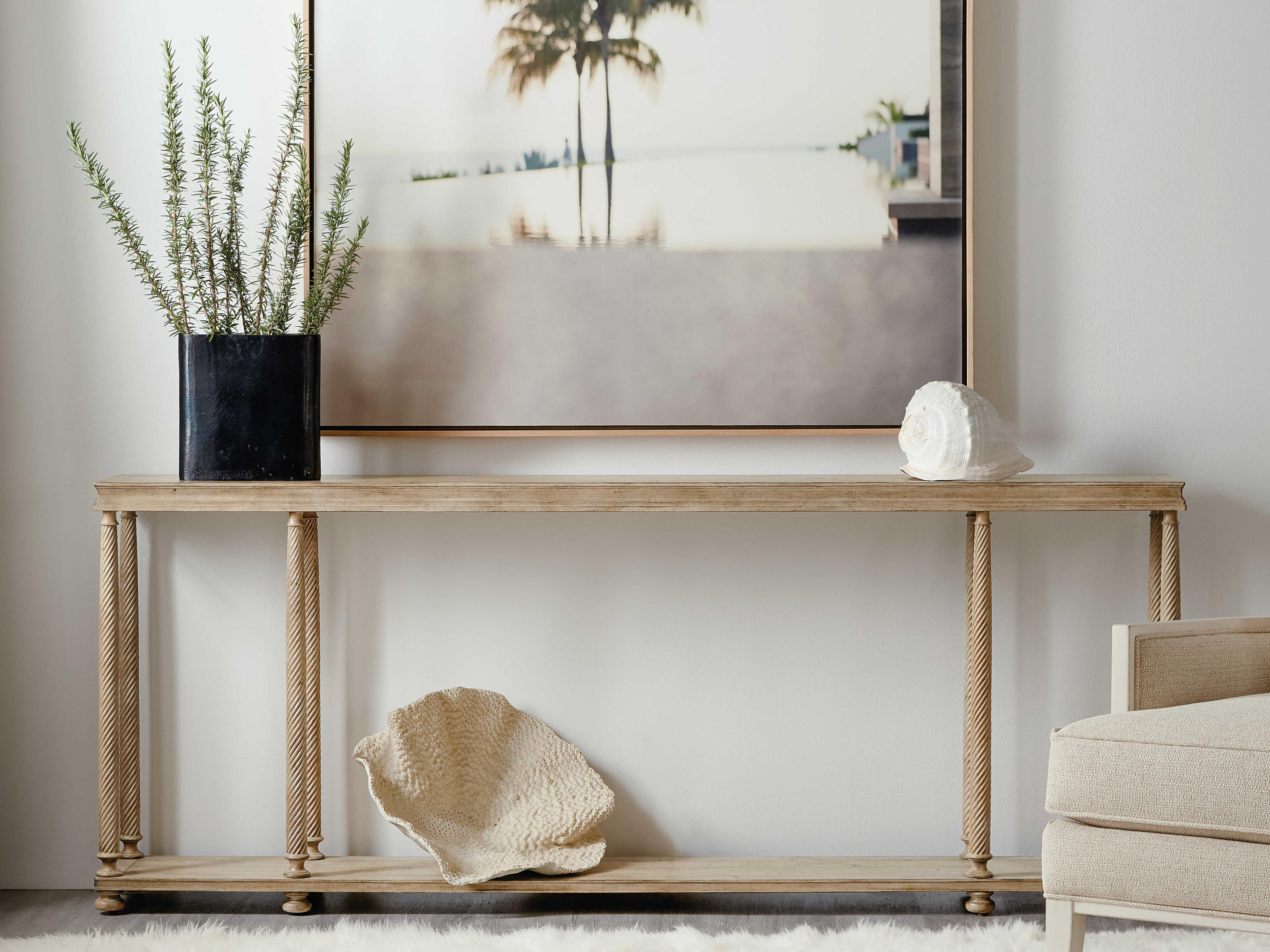 Luxecor Heritage Rectangular Light Wood Console Table