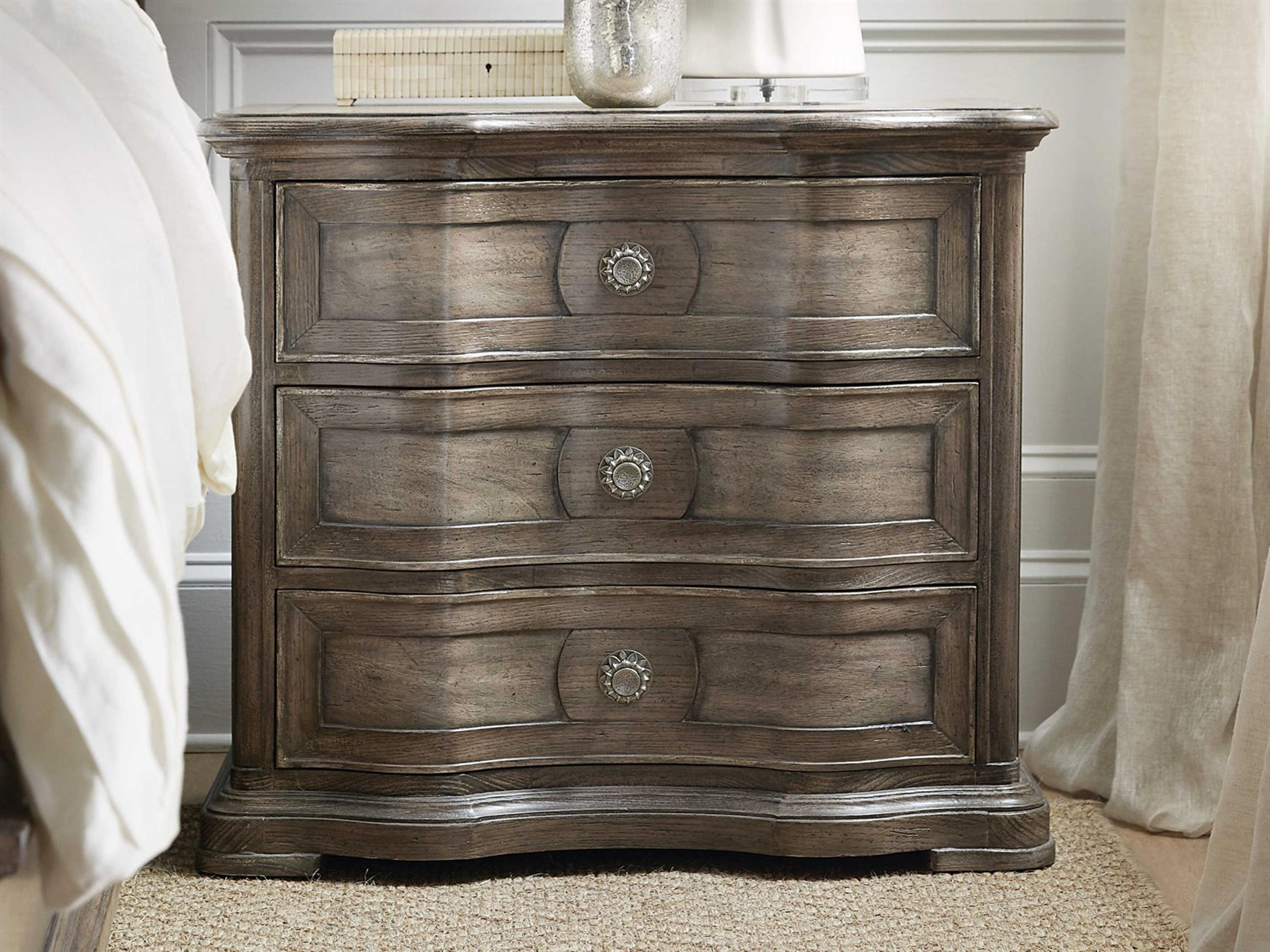 Luxecor Heritage 3-Drawers Brown Hardwood Nightstand