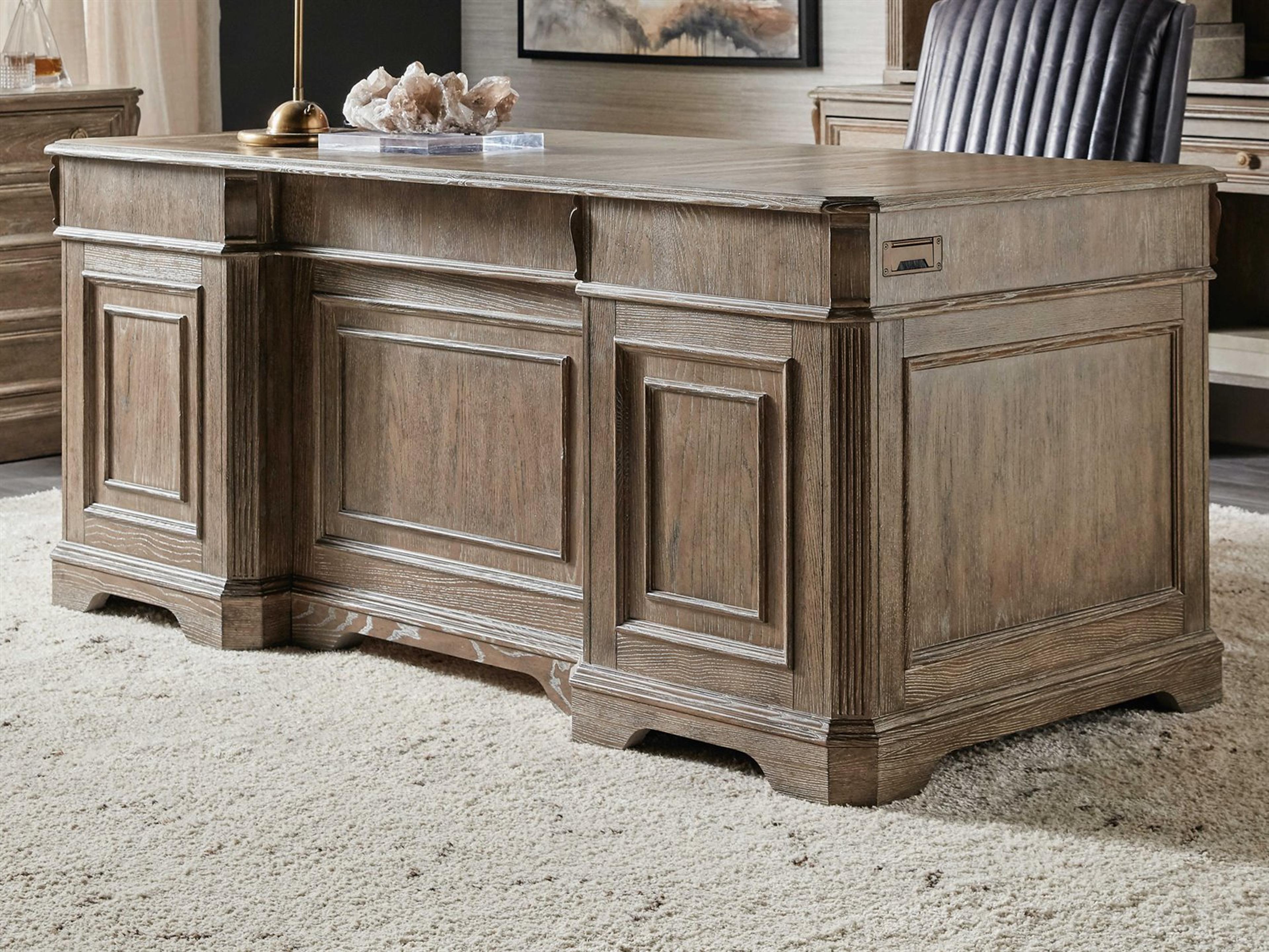 Luxecor Heritage Sutter Junior Claro Brown Oak Wood Executive Desk