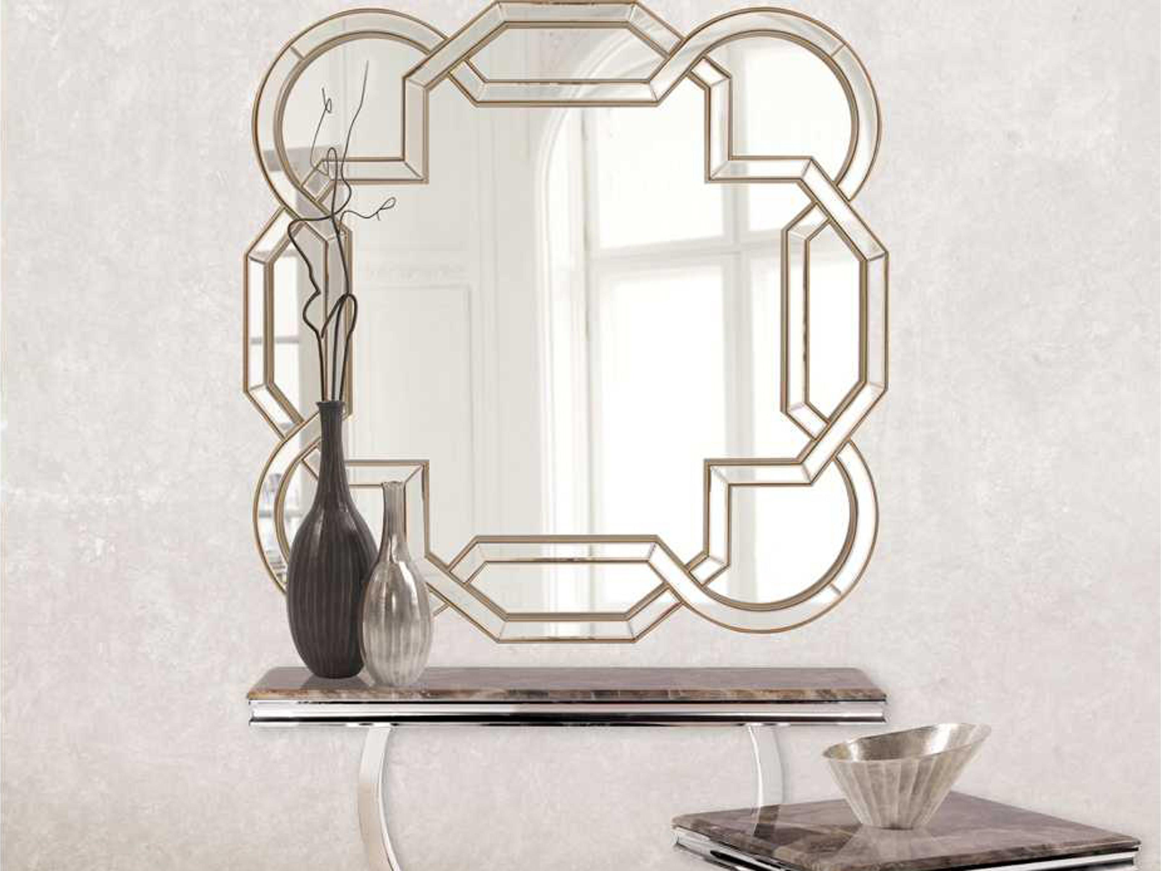 Howard Elliott Aleena Square Champagne Silver Wall Mirror