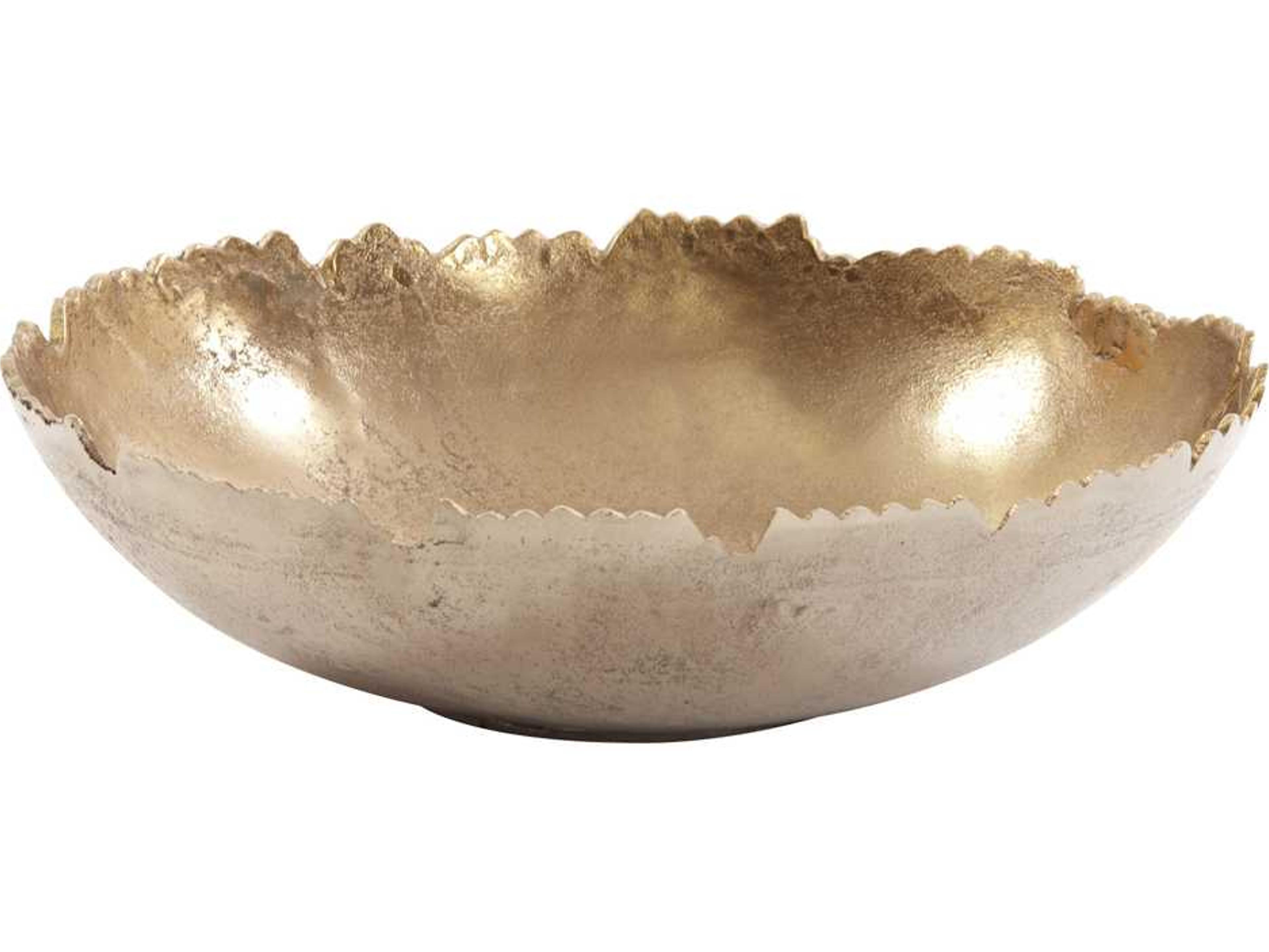 Howard Elliott Silver Gold Broken Edge Decorative Bowl / Wall Art