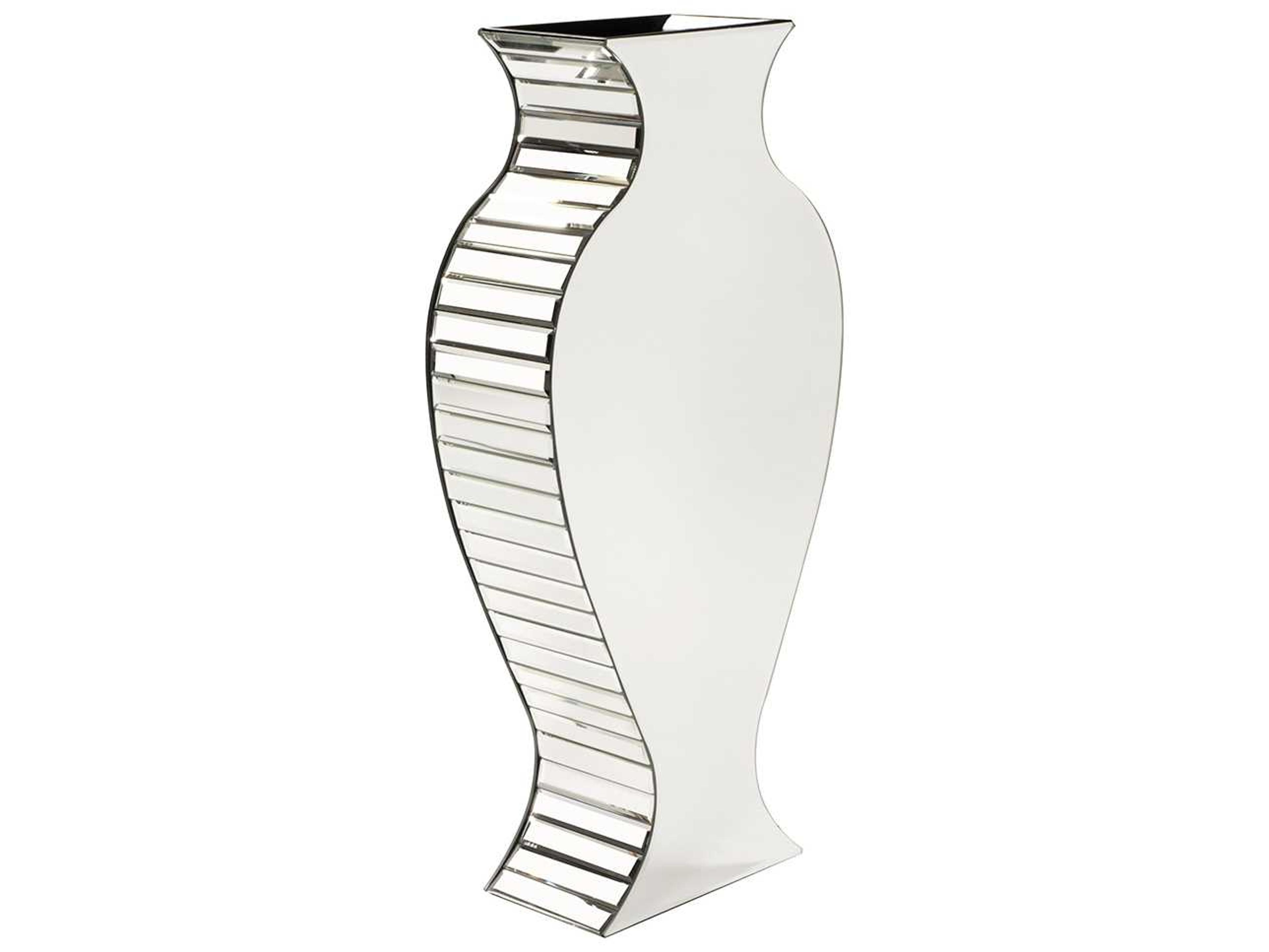 Mirrored 13 x 6 Gray Vase