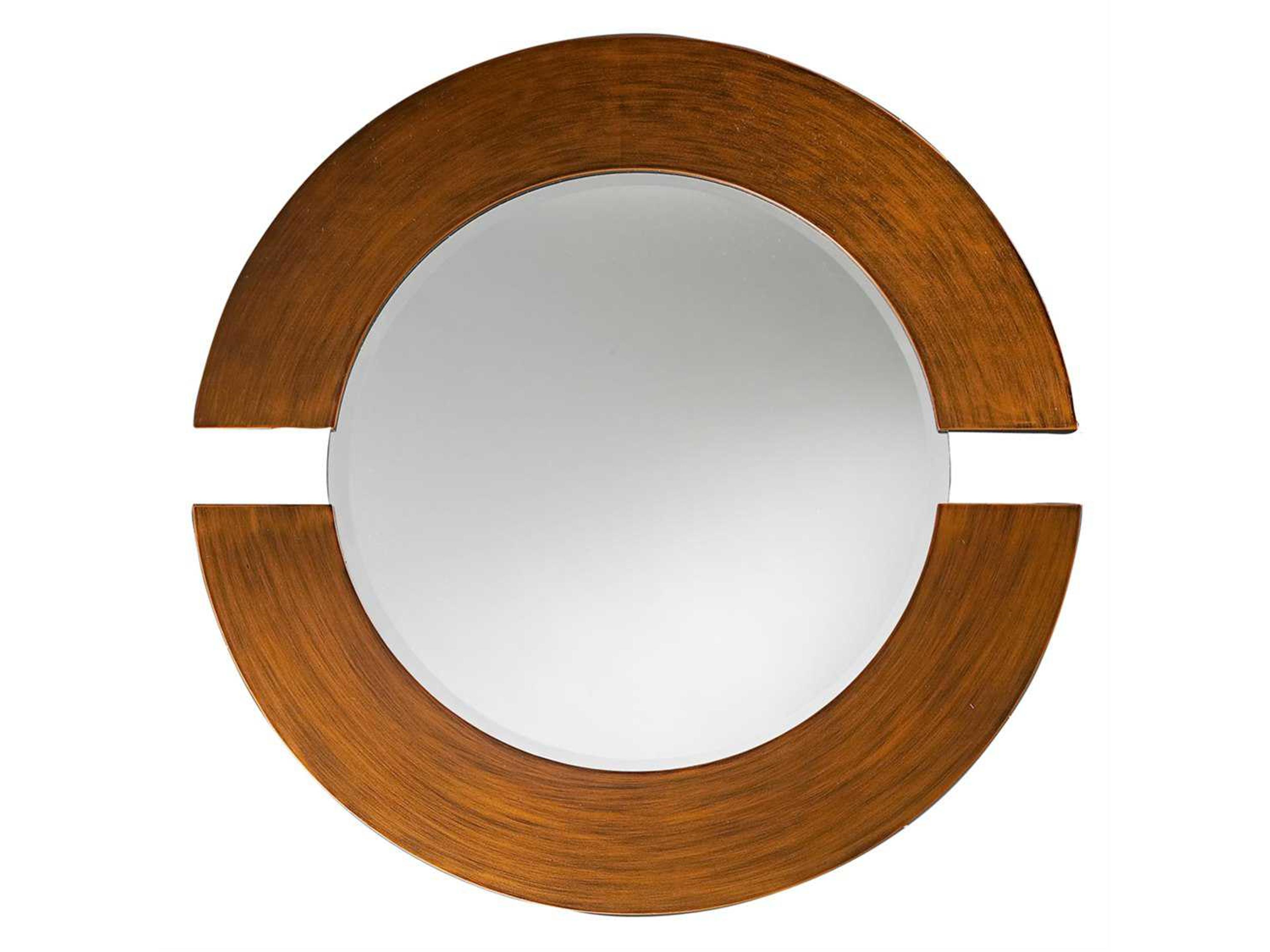 Howard Elliott Orbit Round Brown Wall Mirror
