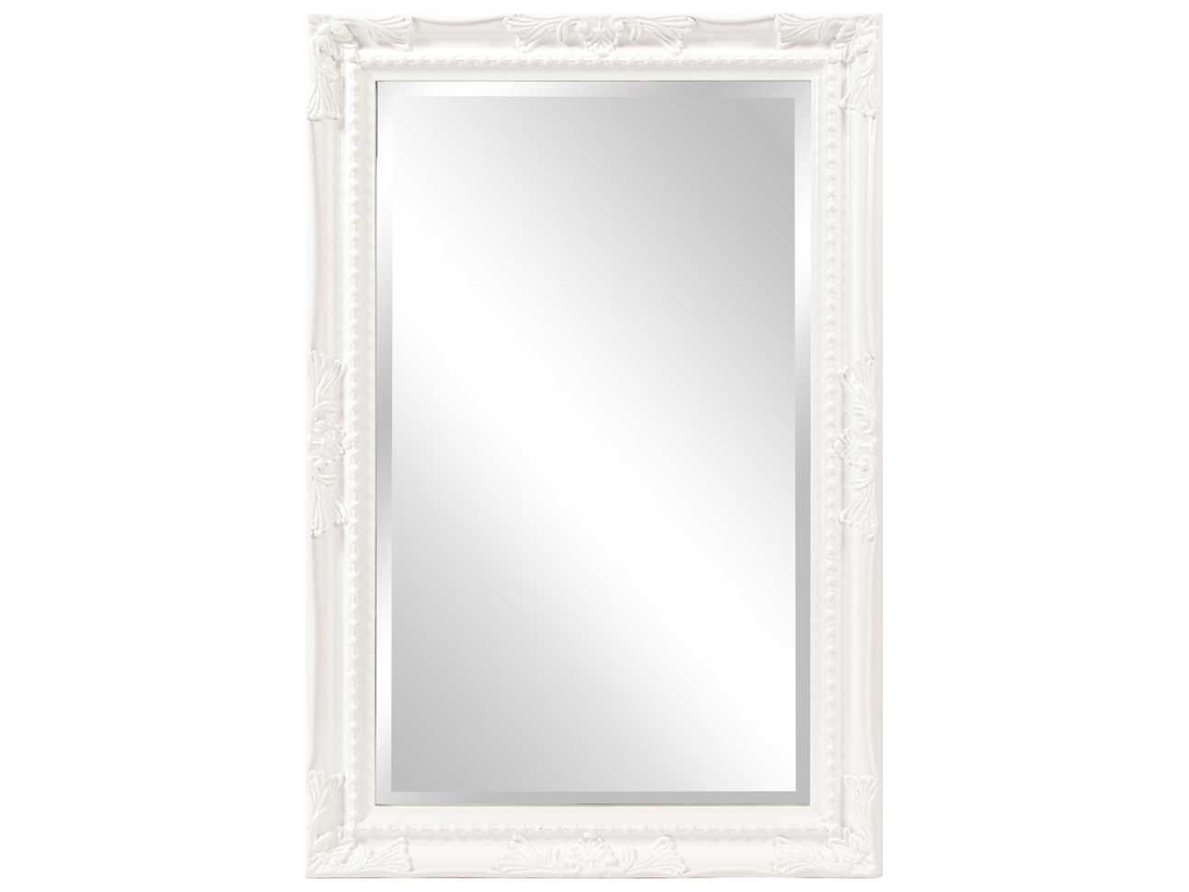 Queen Ann Glossy White Wall Mirror