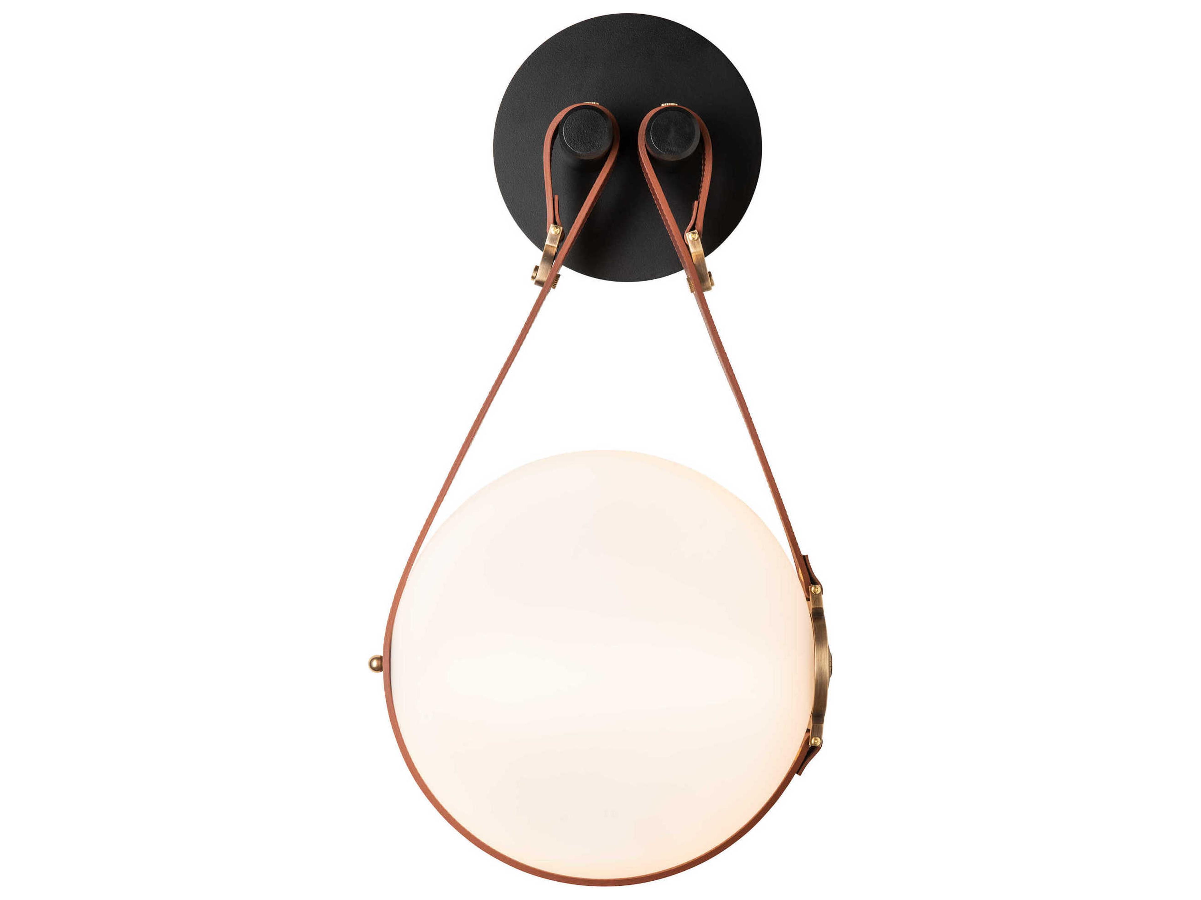 Derby Wall Sconce with Handcrafted Leather Straps