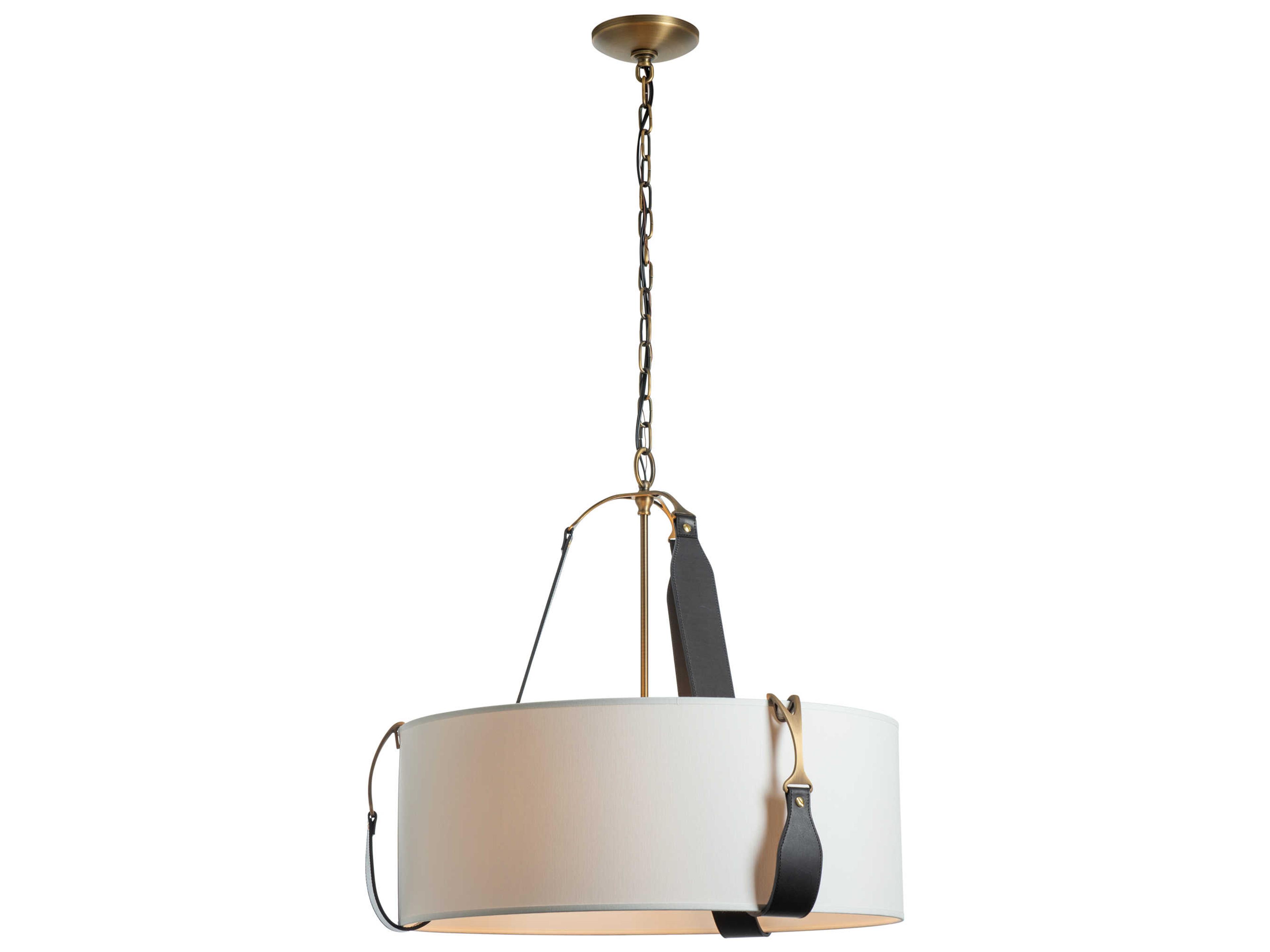 Saratoga Small Pendant Light Equestrian Drum Shade