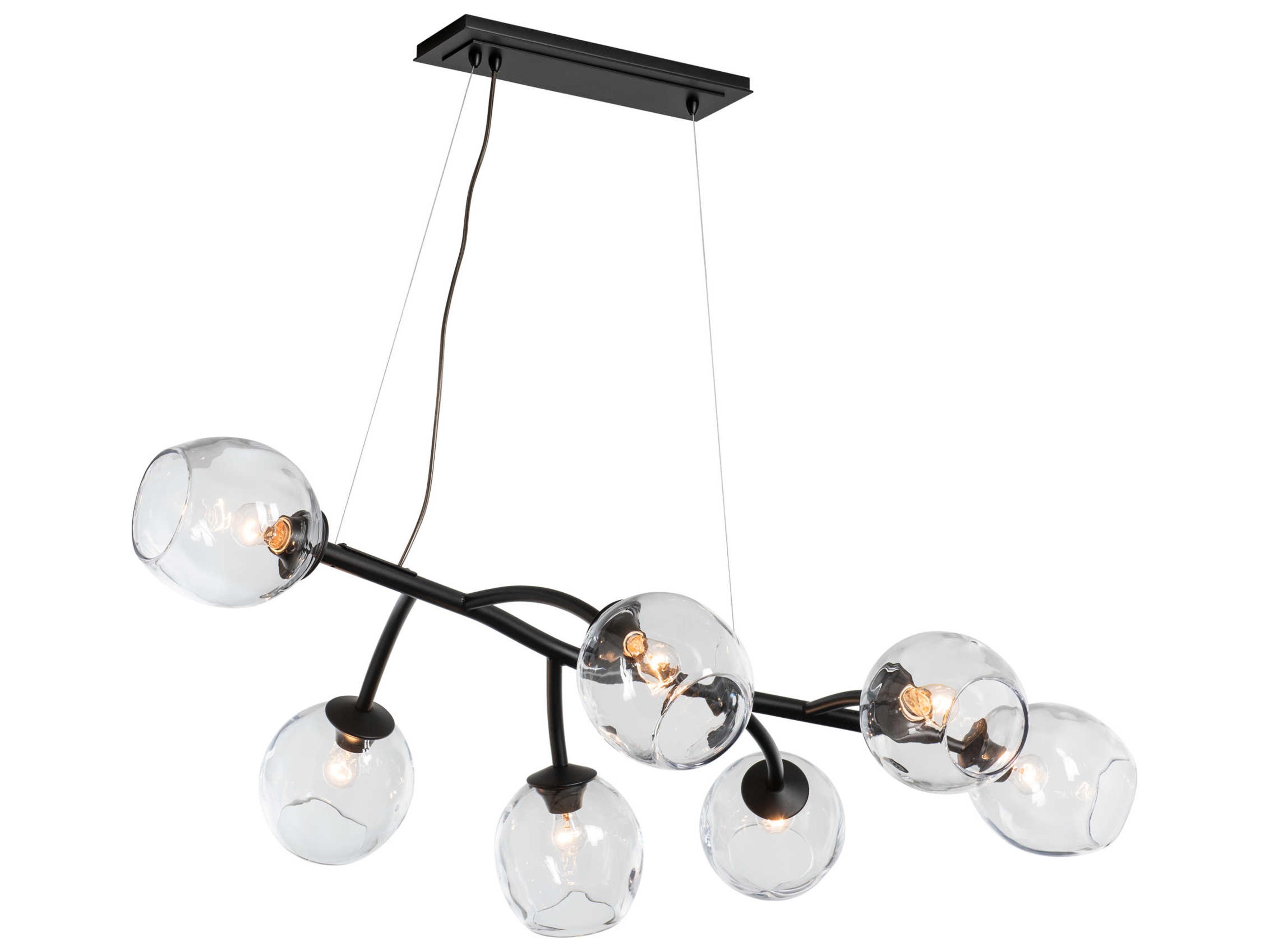 Vine Linear Pendant Light with Simon Pearce Glass