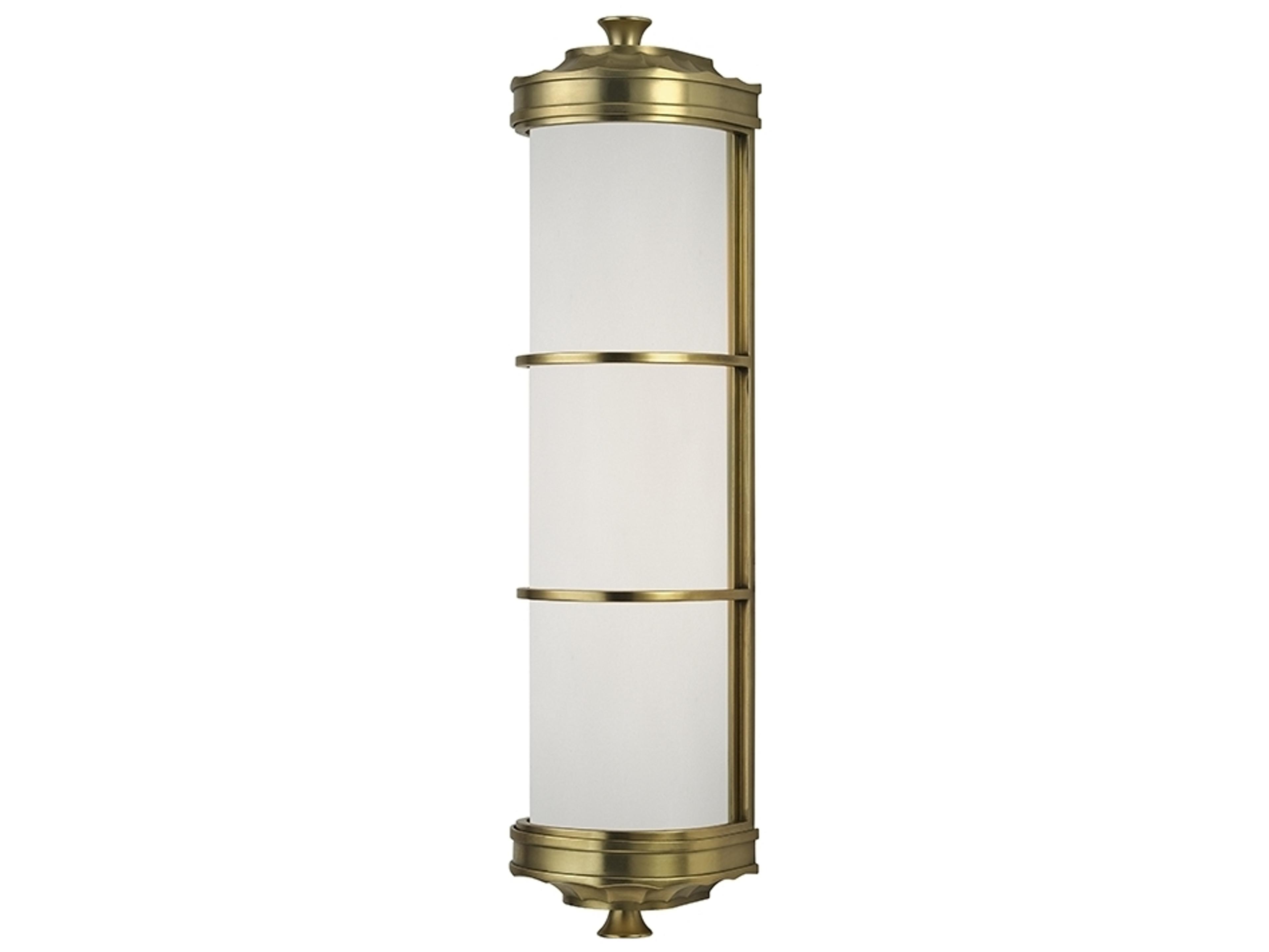 Albany 2-Light Aged Brass White Glass Wall Sconce