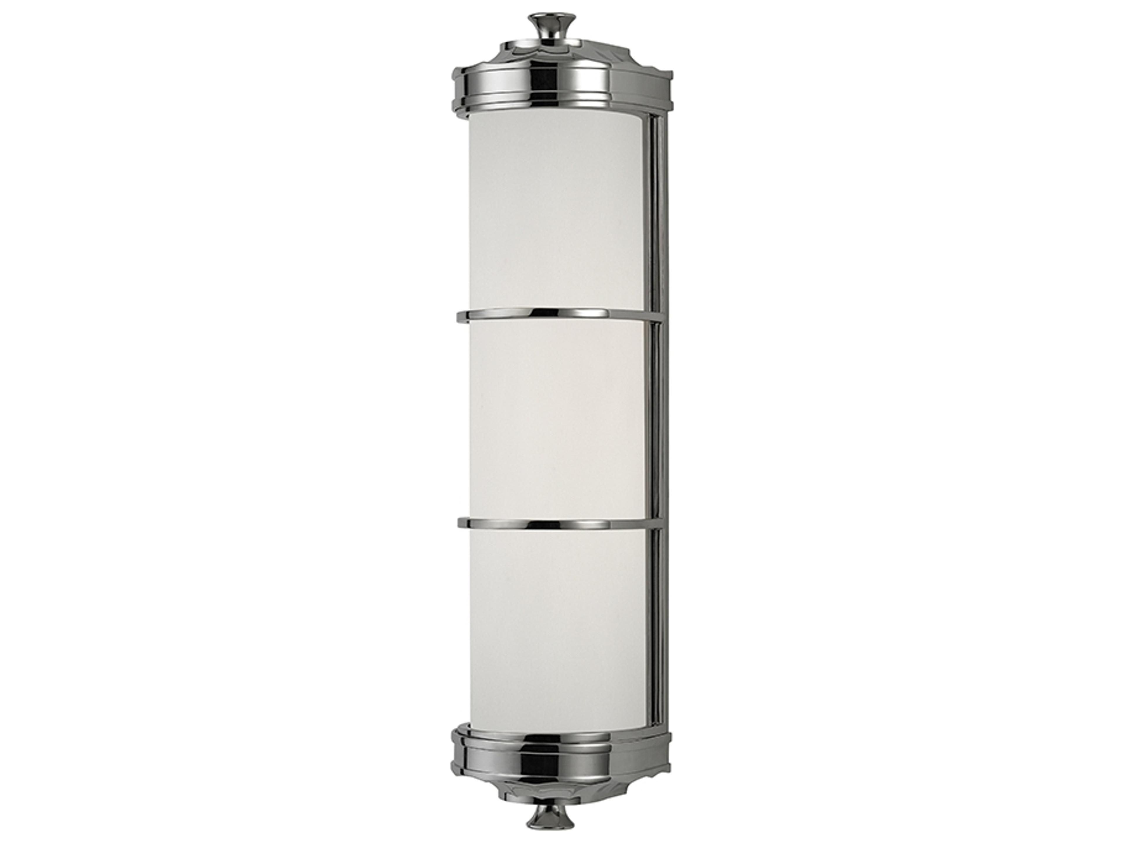 Hudson Valley Albany 2-Light Polished Nickel White Glass Wall Sconce