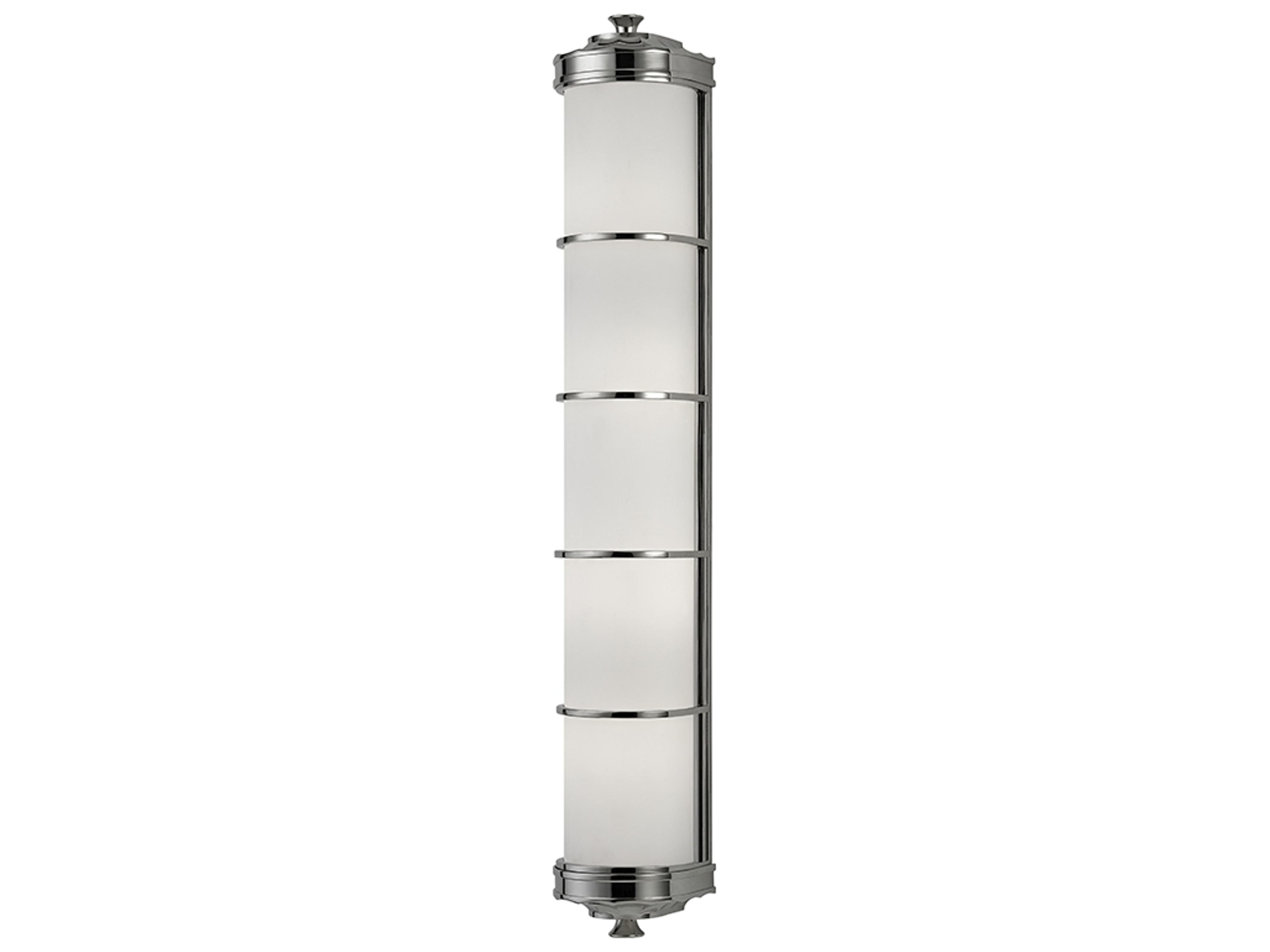 Albany 4-Light Polished Nickel White Glass Wall Sconce