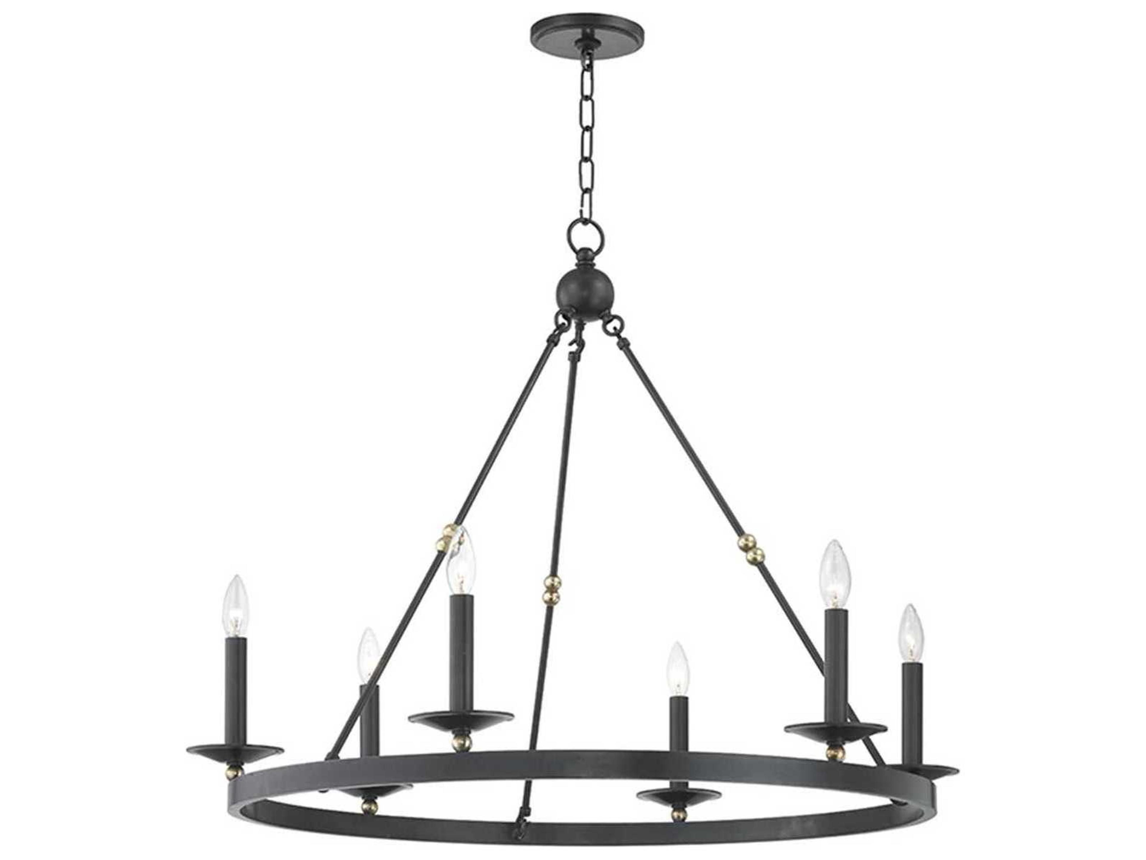 Allendale 6-Light Aged Old Bronze Candelabra Round Chandelier