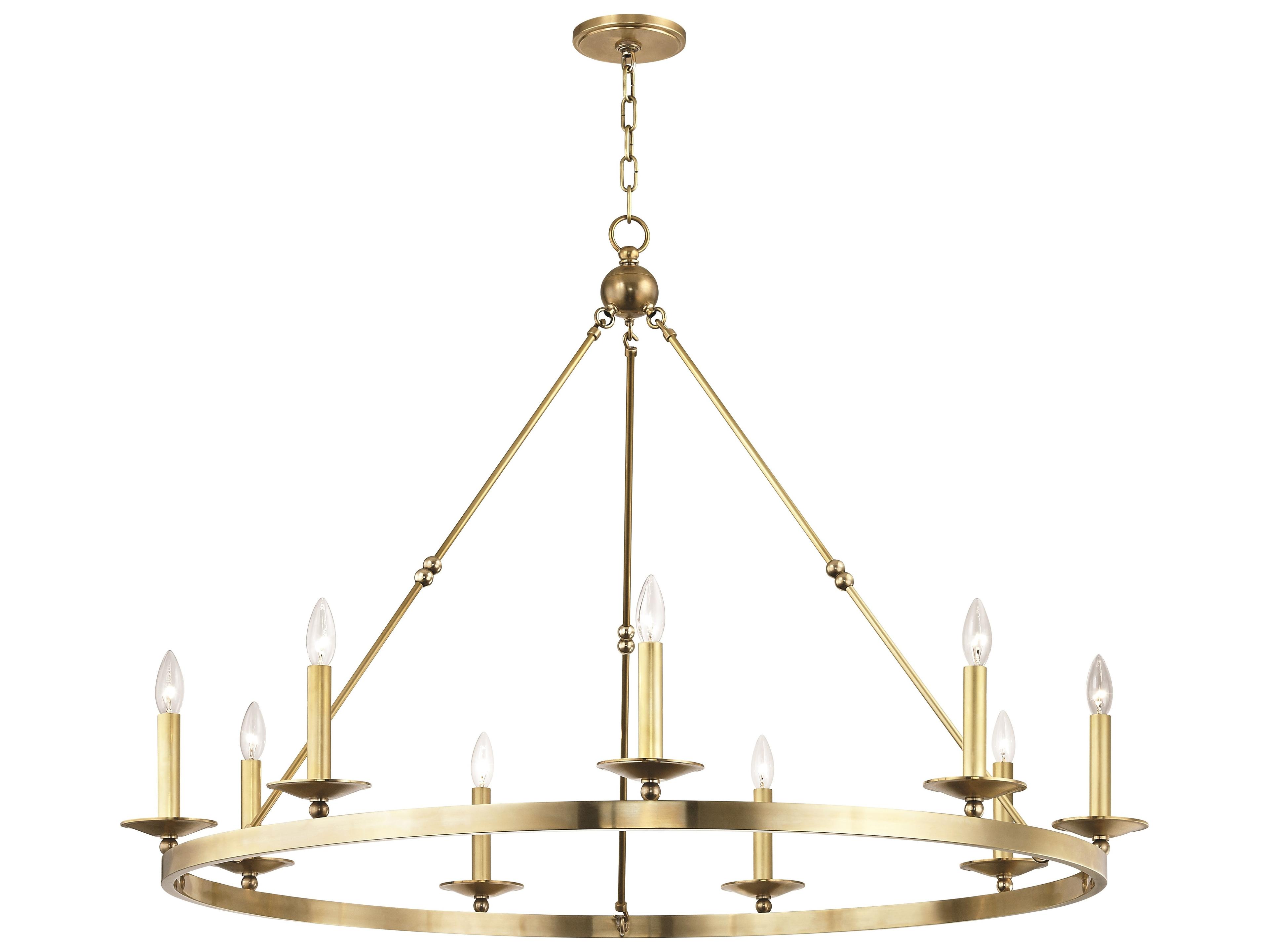 Allendale 9-Light Aged Brass Candelabra Round Chandelier