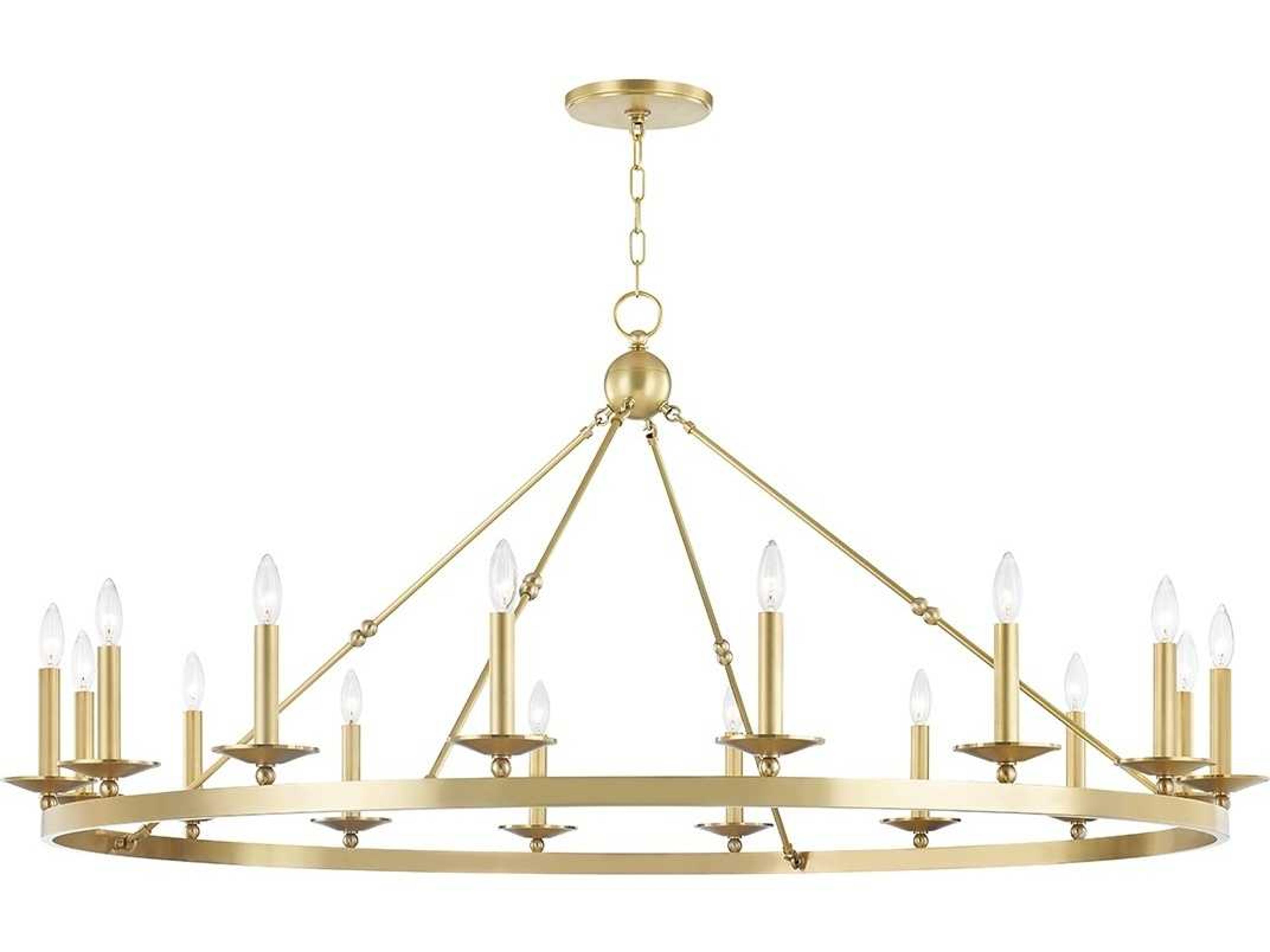 Allendale 16-Light6-Light Aged Brass Candelabra Round Chandelier