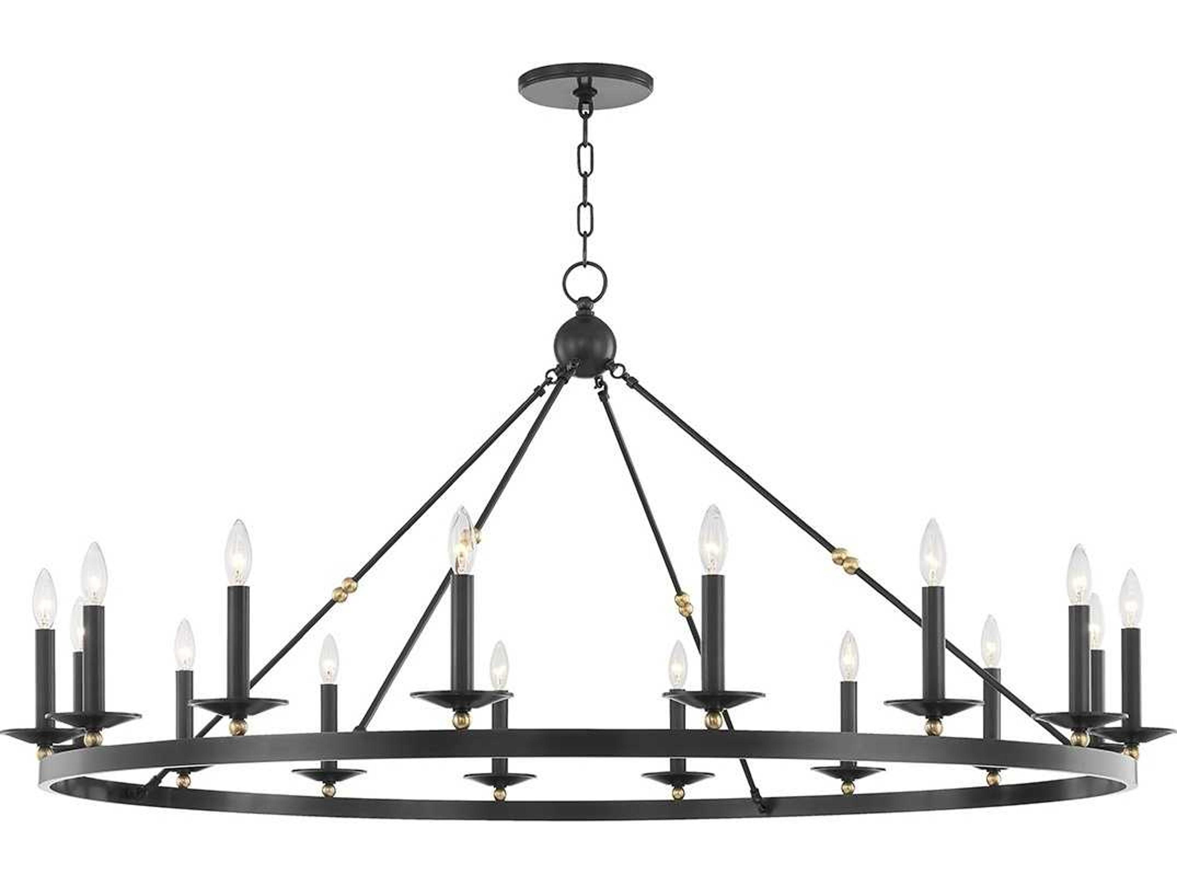Allendale 16-Light6-Light Aged Old Bronze Candelabra Round Chandelier