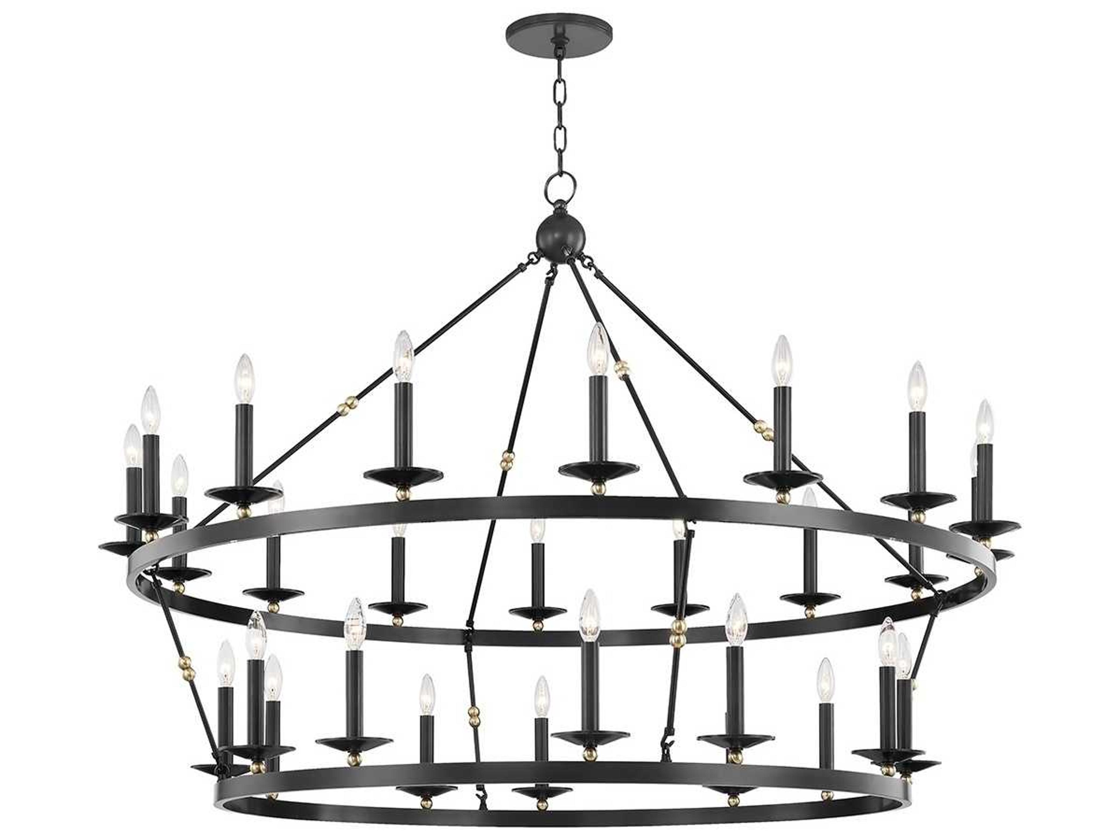 Allendale 28-Light Aged Old Bronze Candelabra Round Tiered Chandelier