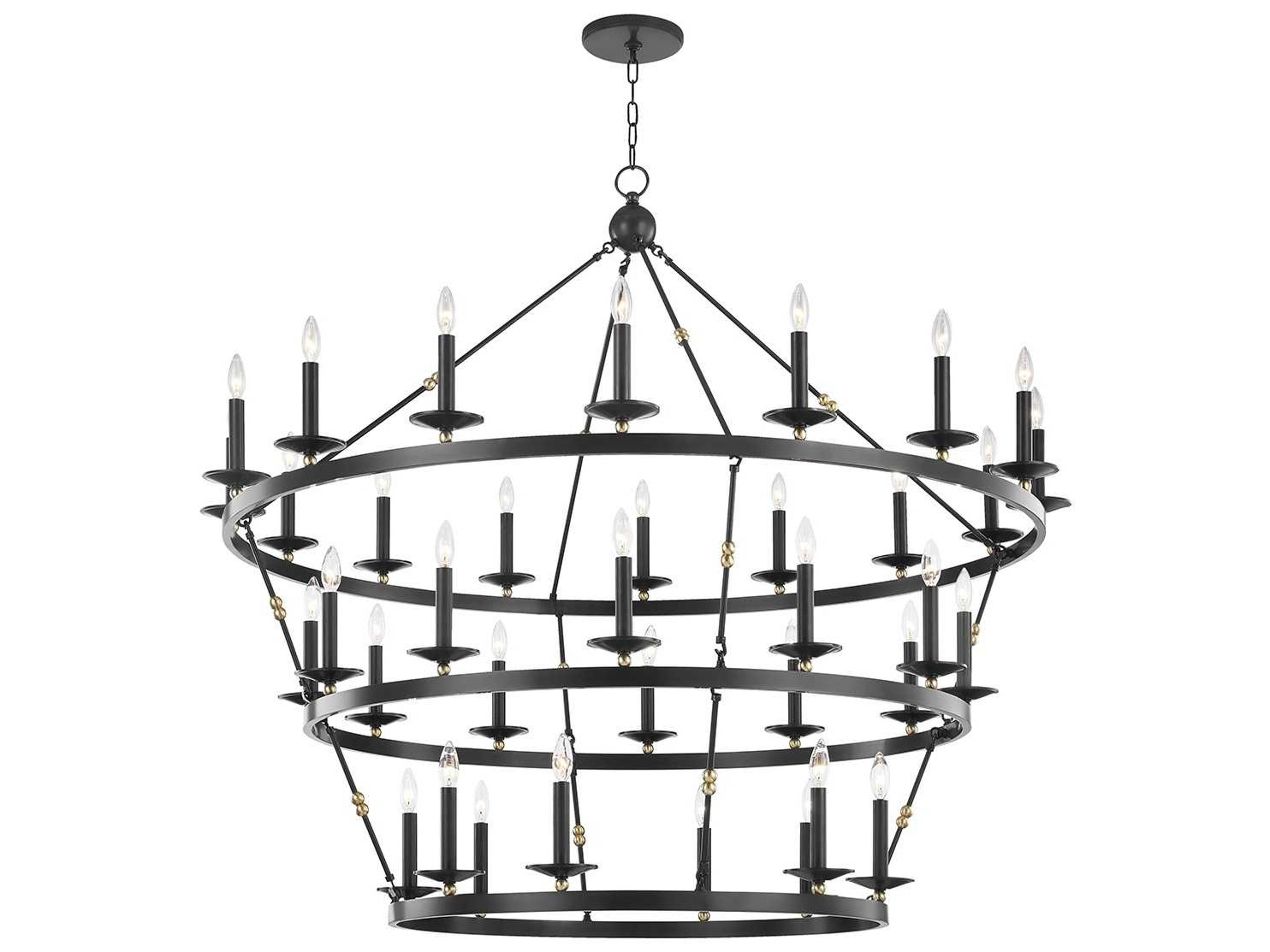 Allendale 36-Light Aged Old Bronze LED Candelabra Round Tiered Chandelier