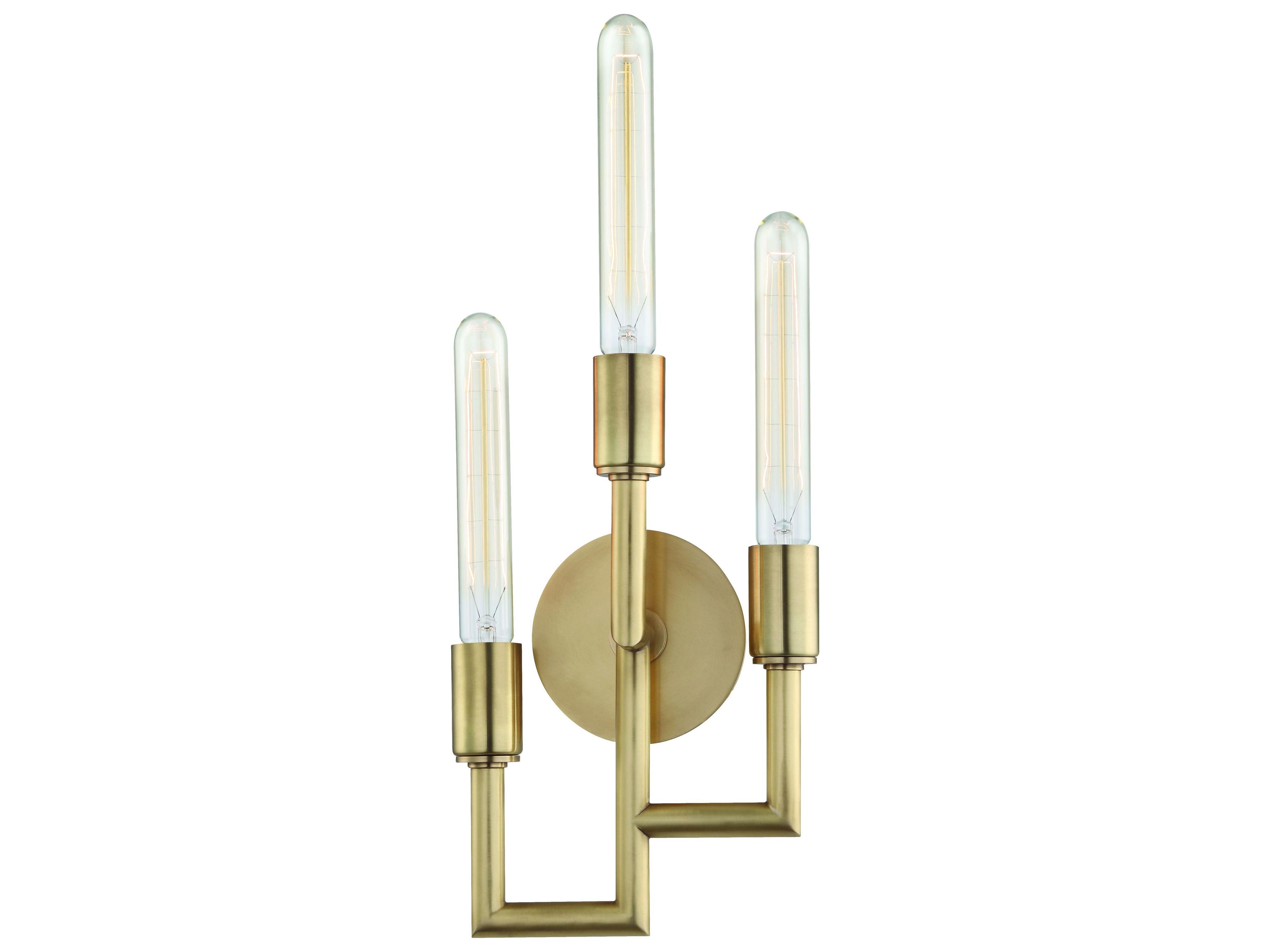 Angler 3-Light Aged Brass Wall Sconce