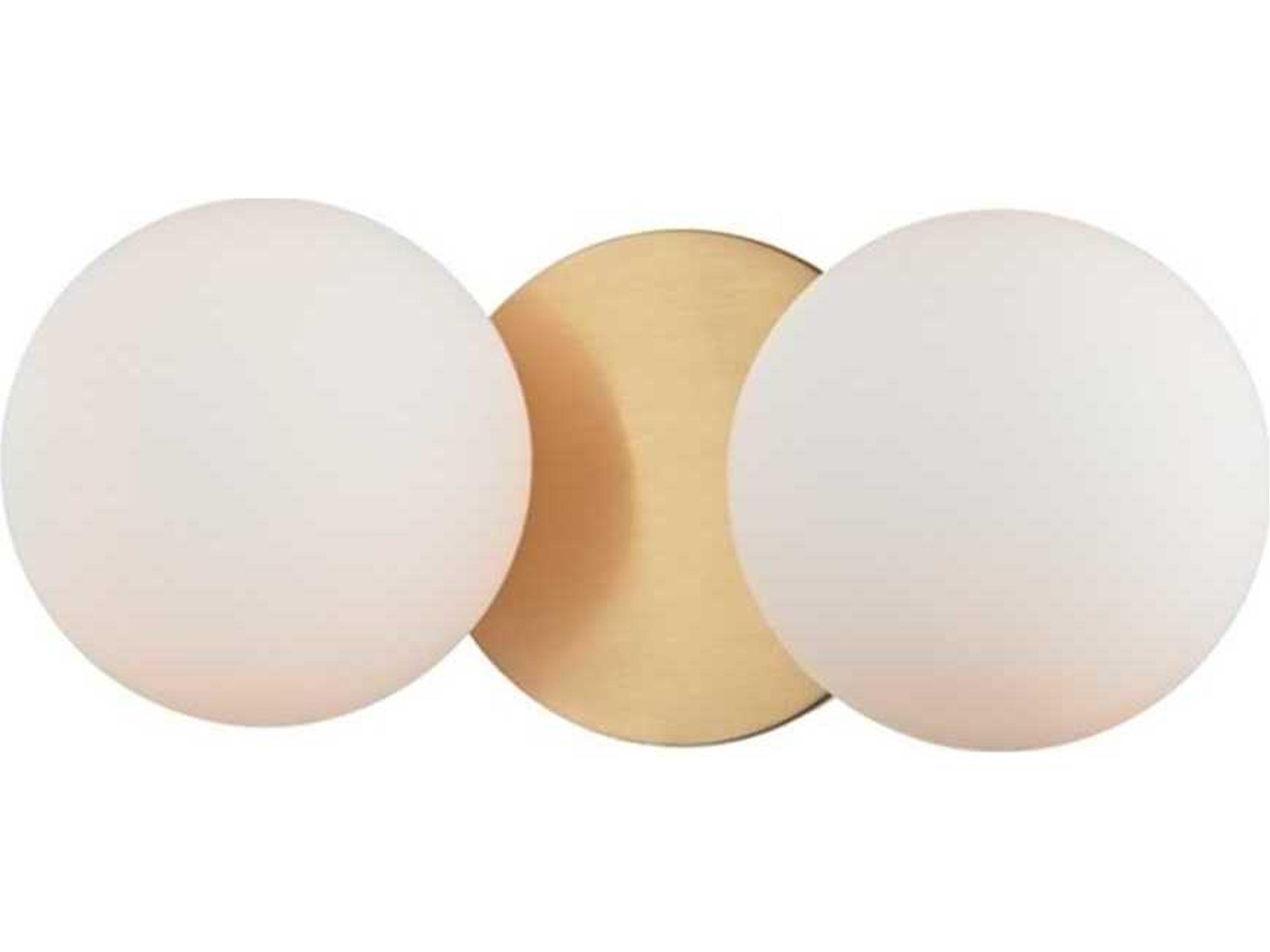 Baird 2-Light Aged Brass Off White Glass LED Vanity Light