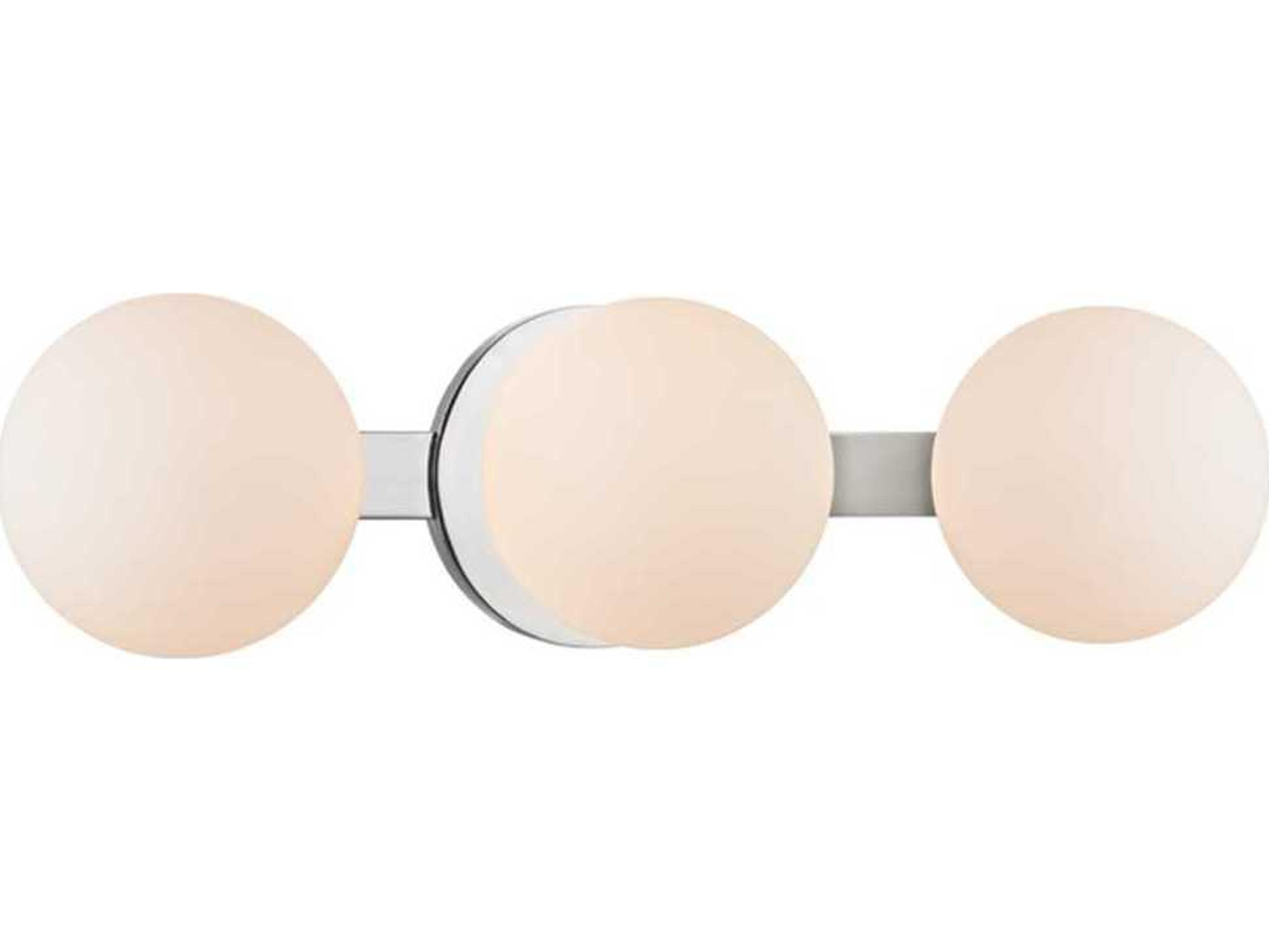 Baird 3-Light Polished Chrome Off White Glass LED Vanity Light