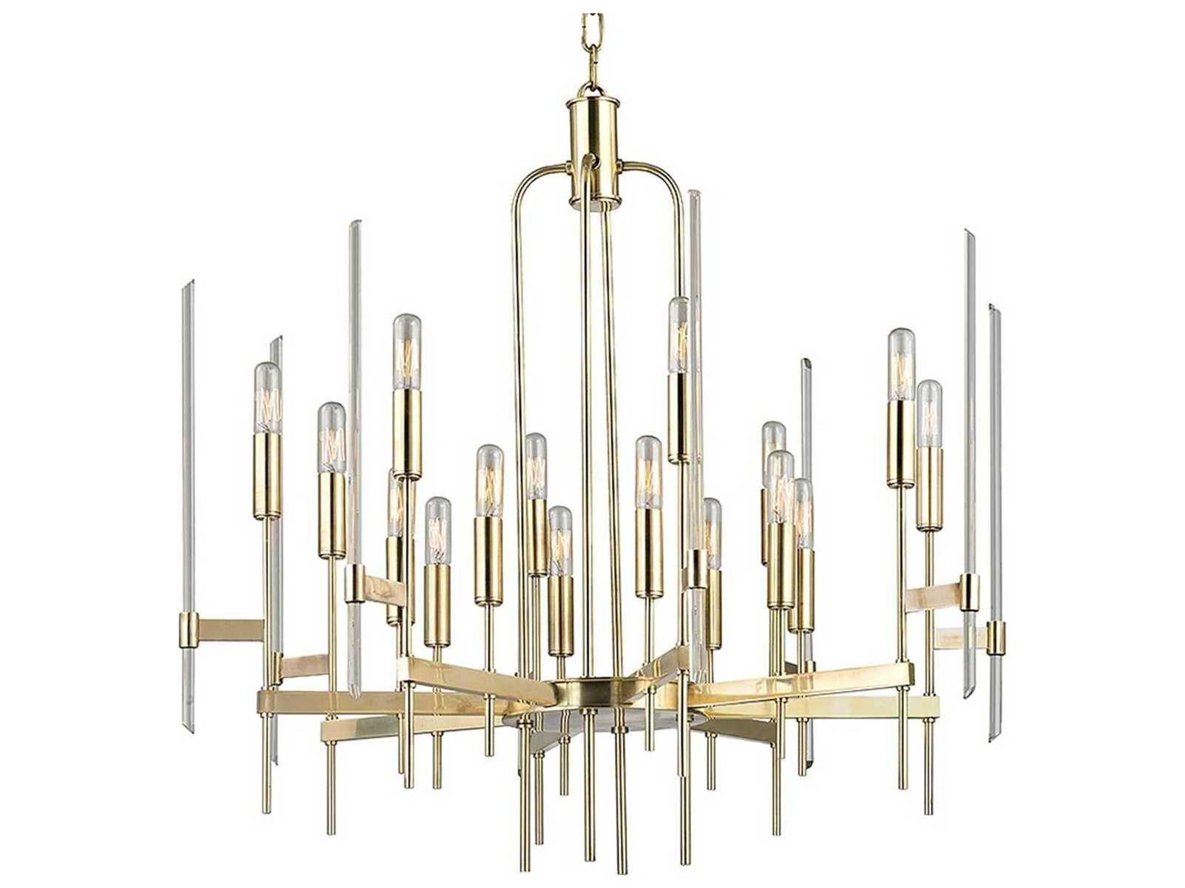 Bari 16-Light-Light6 Aged Brass Clear Glass Candelabra Chandelier