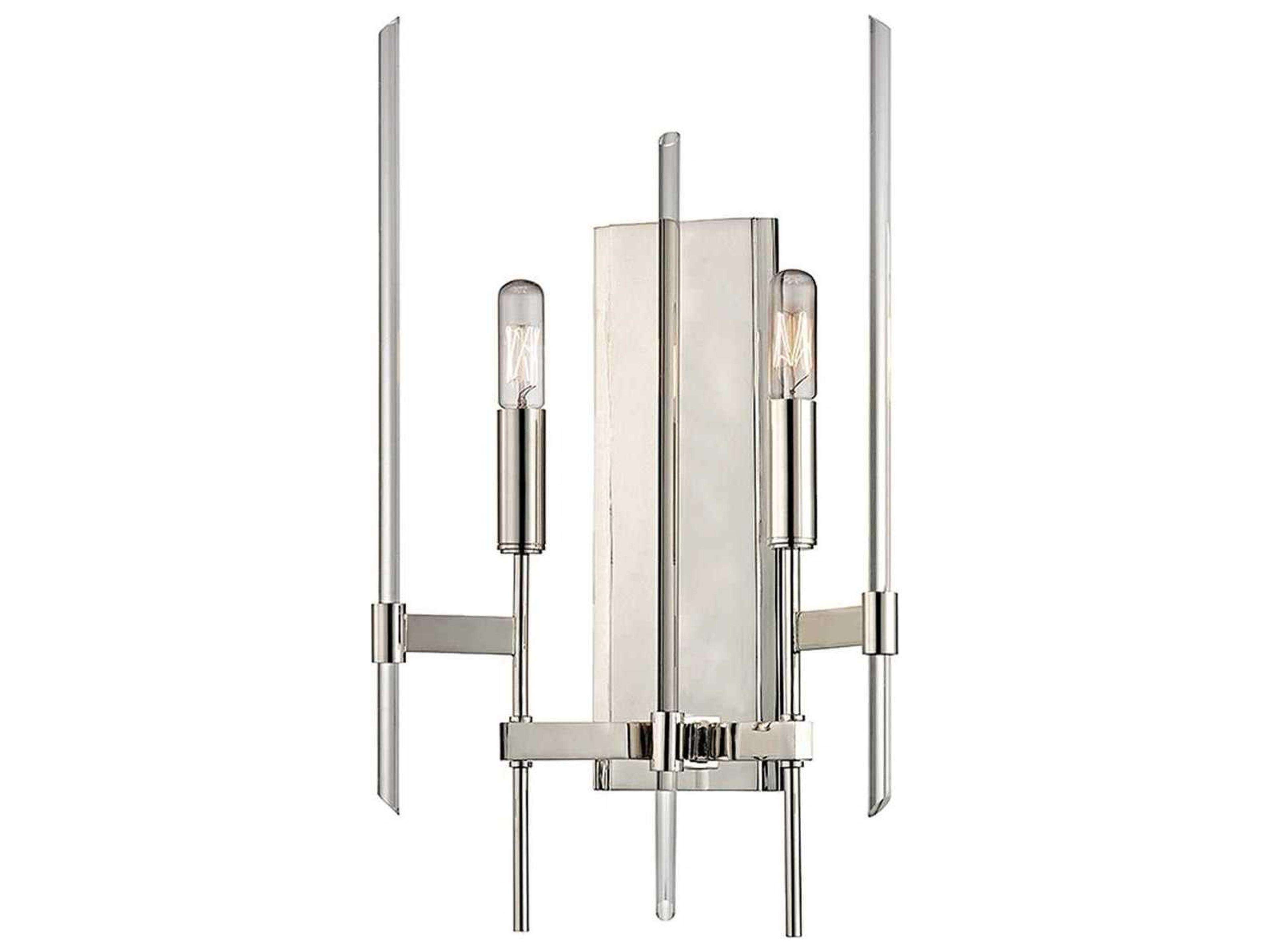Bari 2-Light Polished Nickel Clear Glass Wall Sconce