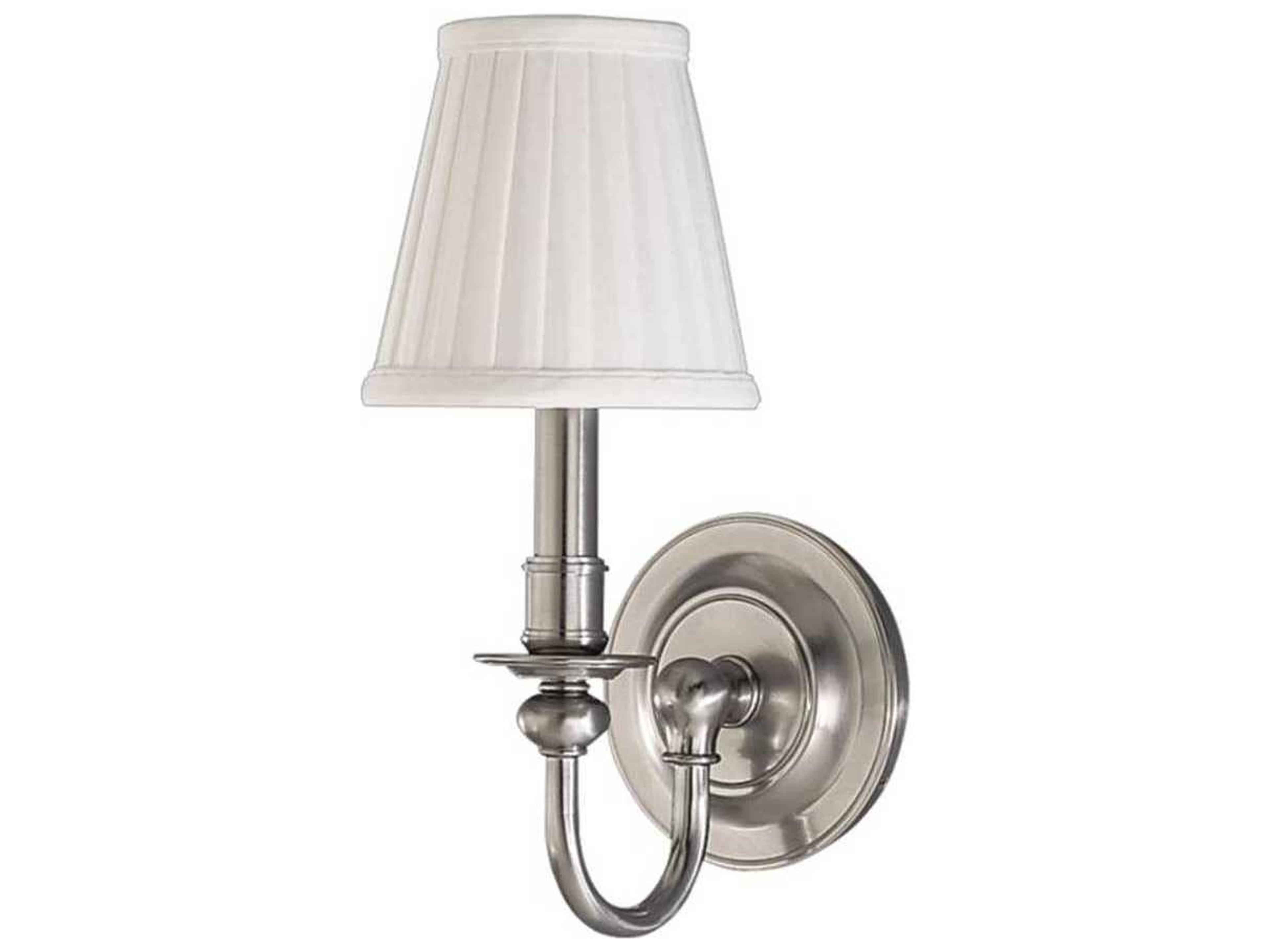Beekman 1-Light Satin Nickel Off White Wall Sconce