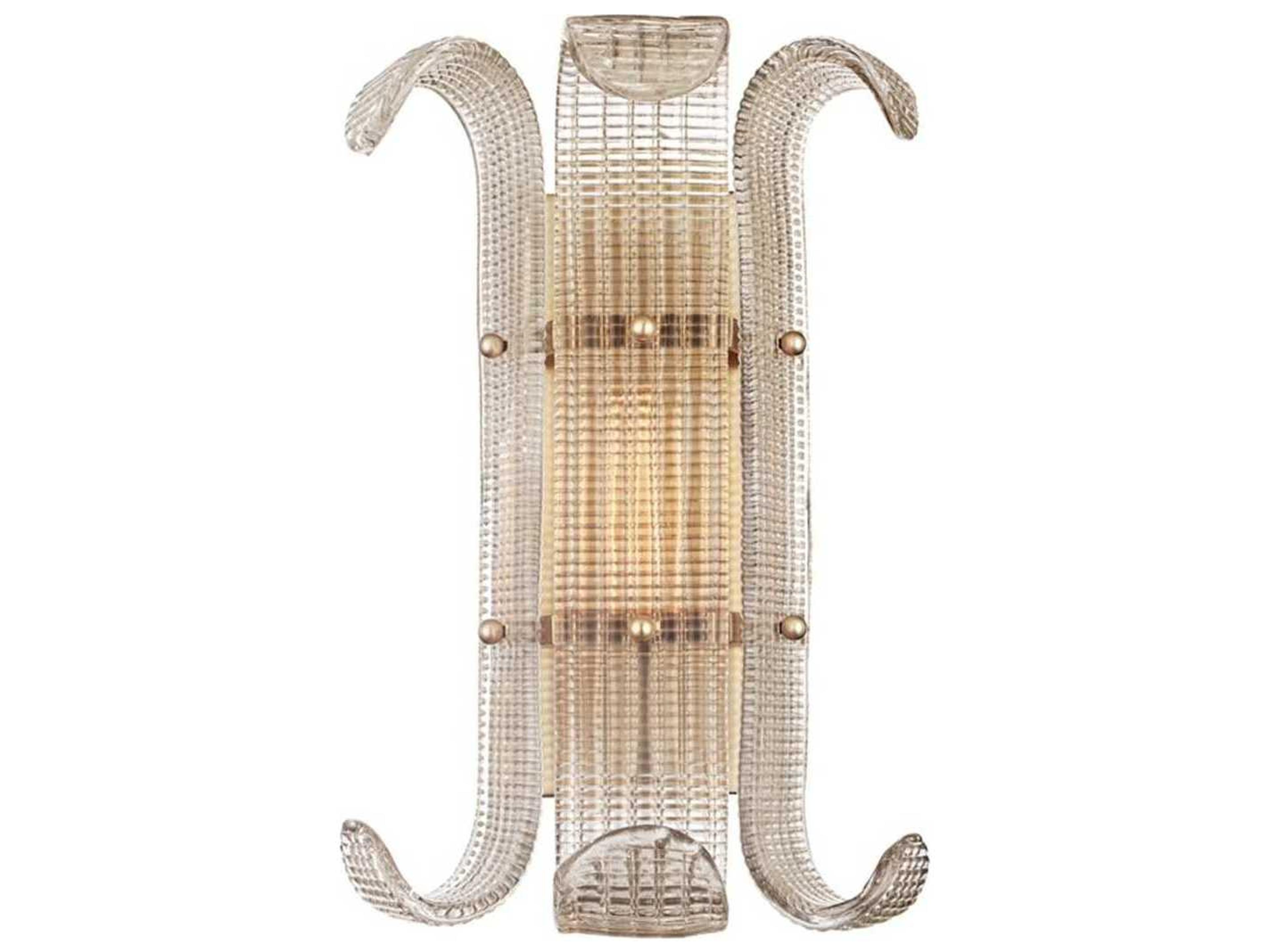 Brasher 1-Light Aged Brass Gold Glass Wall Sconce
