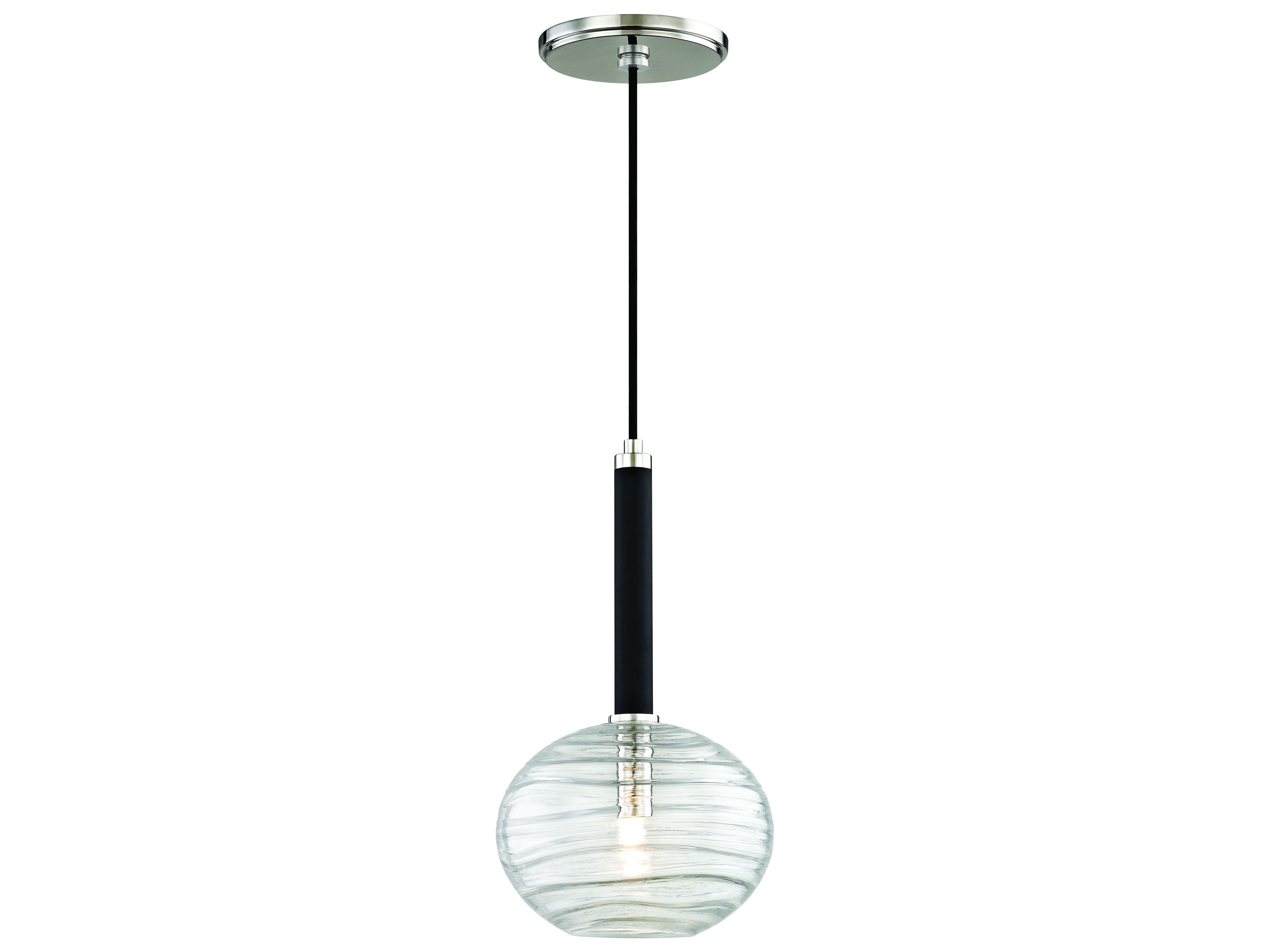 Breton 1-Light Polished Nickel Clear Glass LED Globe Round Mini Pendant