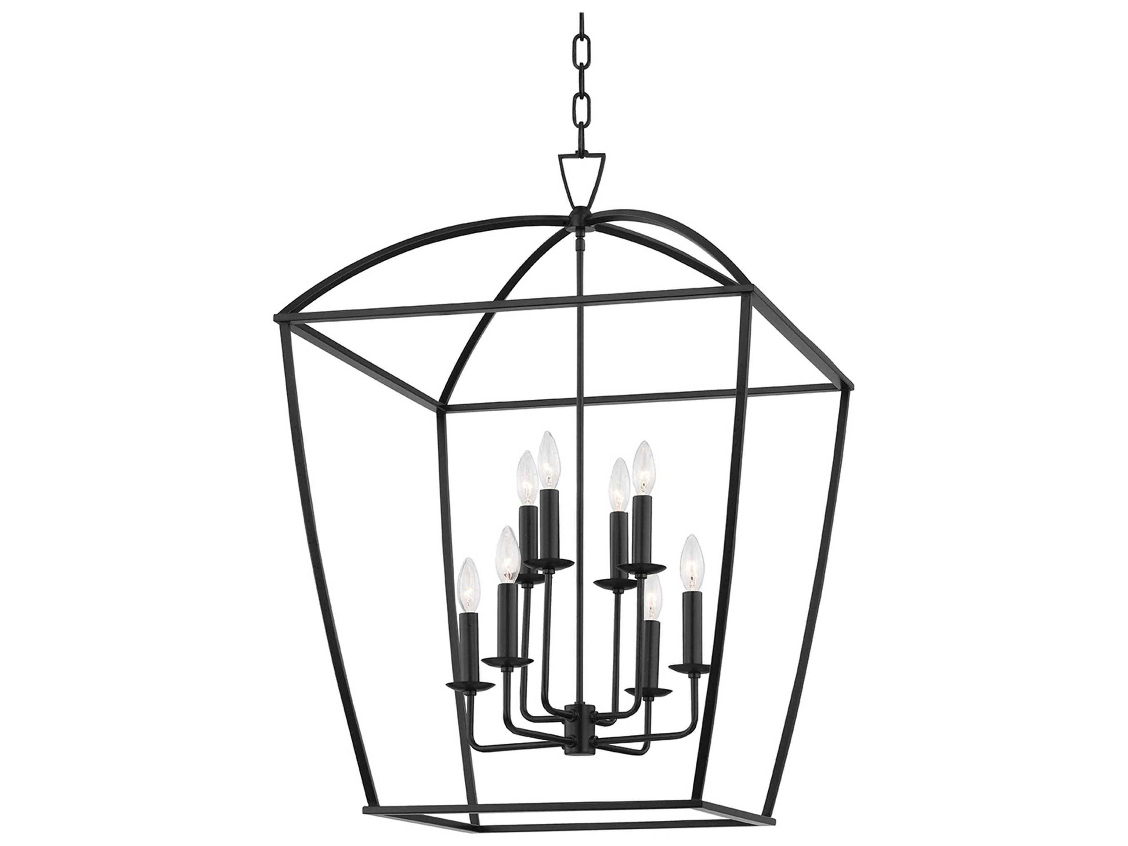 Bryant 8-Light Aged Iron Black Candelabra Tiered Chandelier