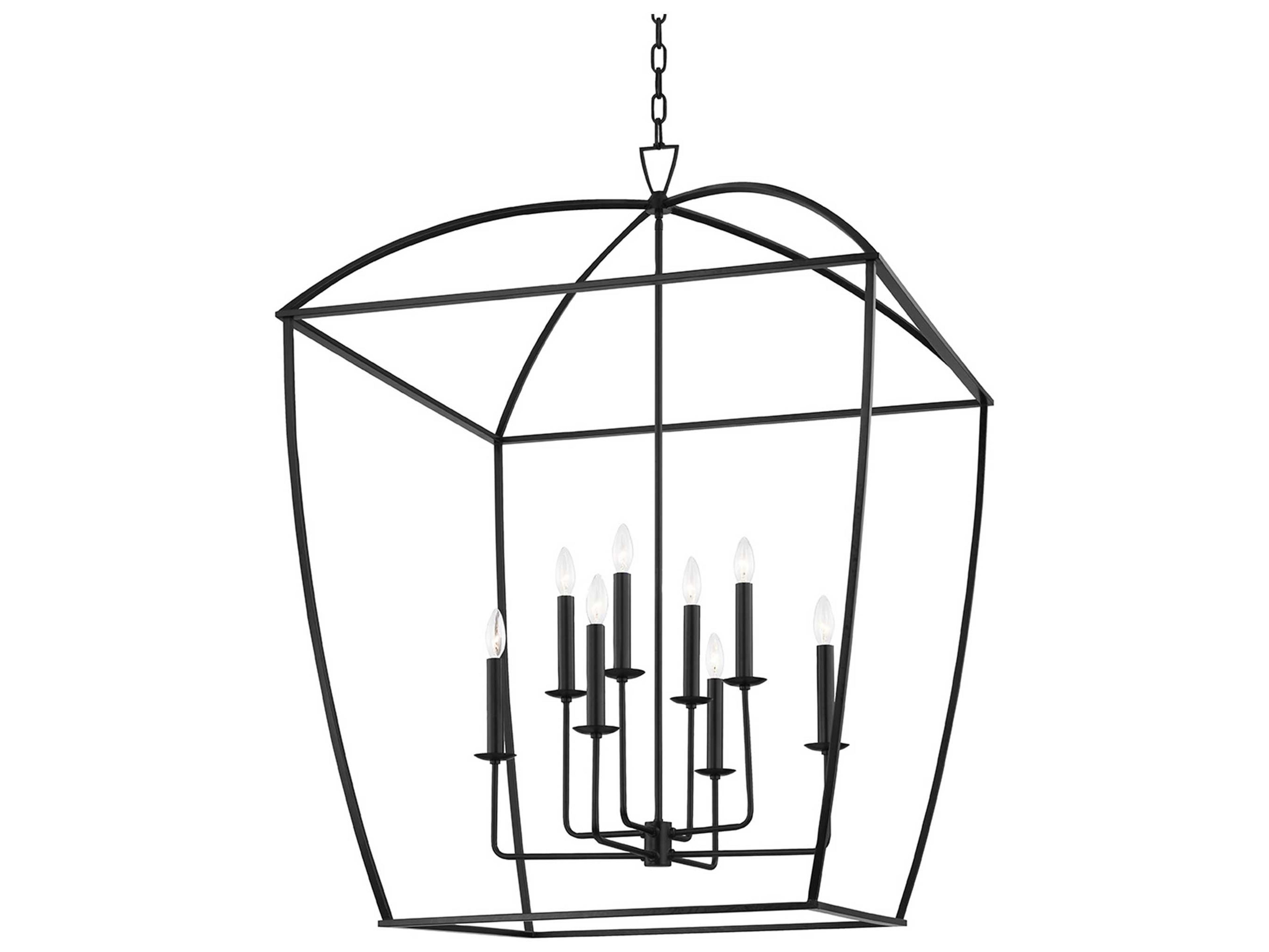 Bryant 8-Light Aged Iron Black Candelabra Tiered Chandelier