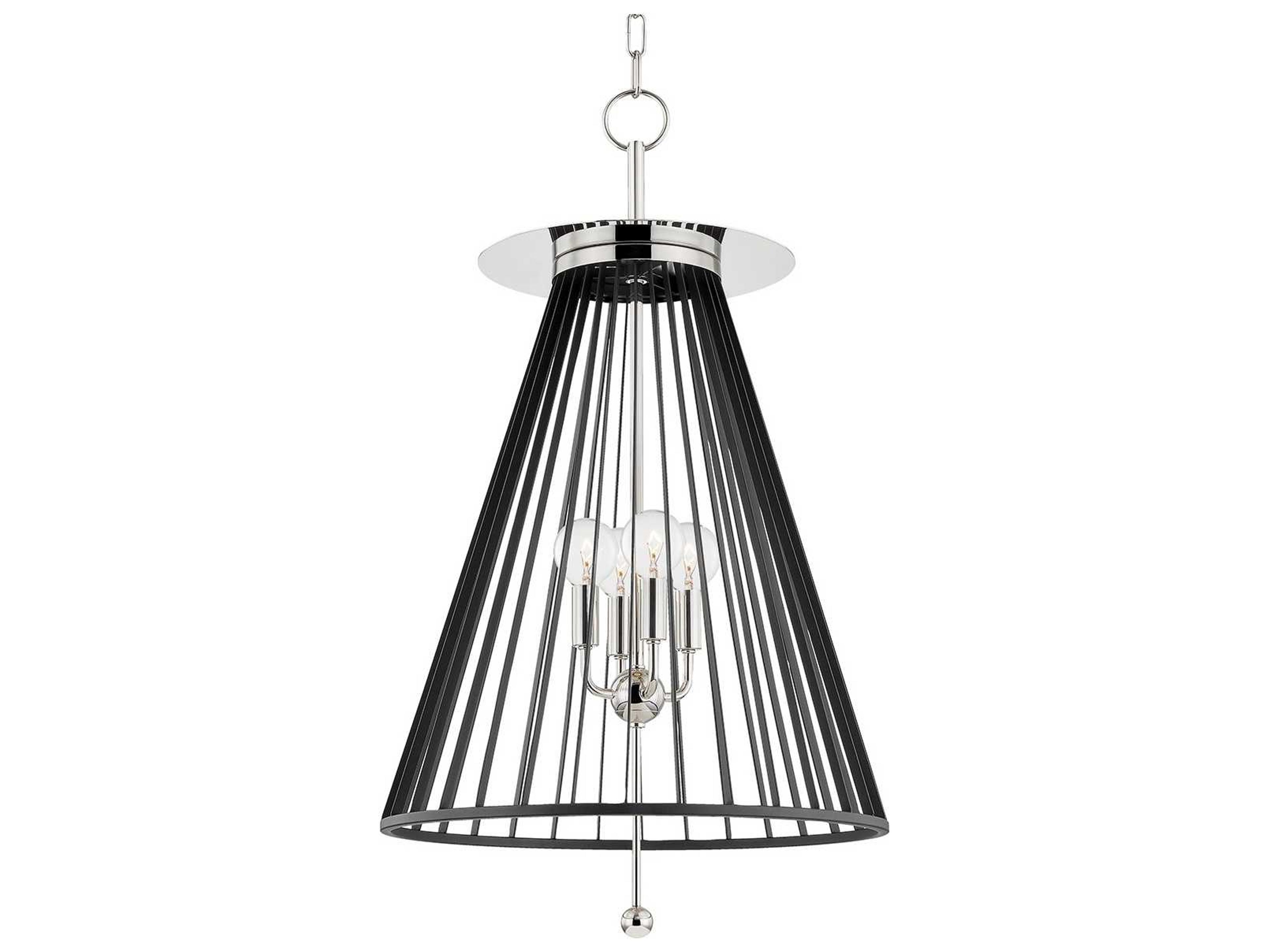 Cagney 4-Light Polished Nickel Black Candelabra Chandelier