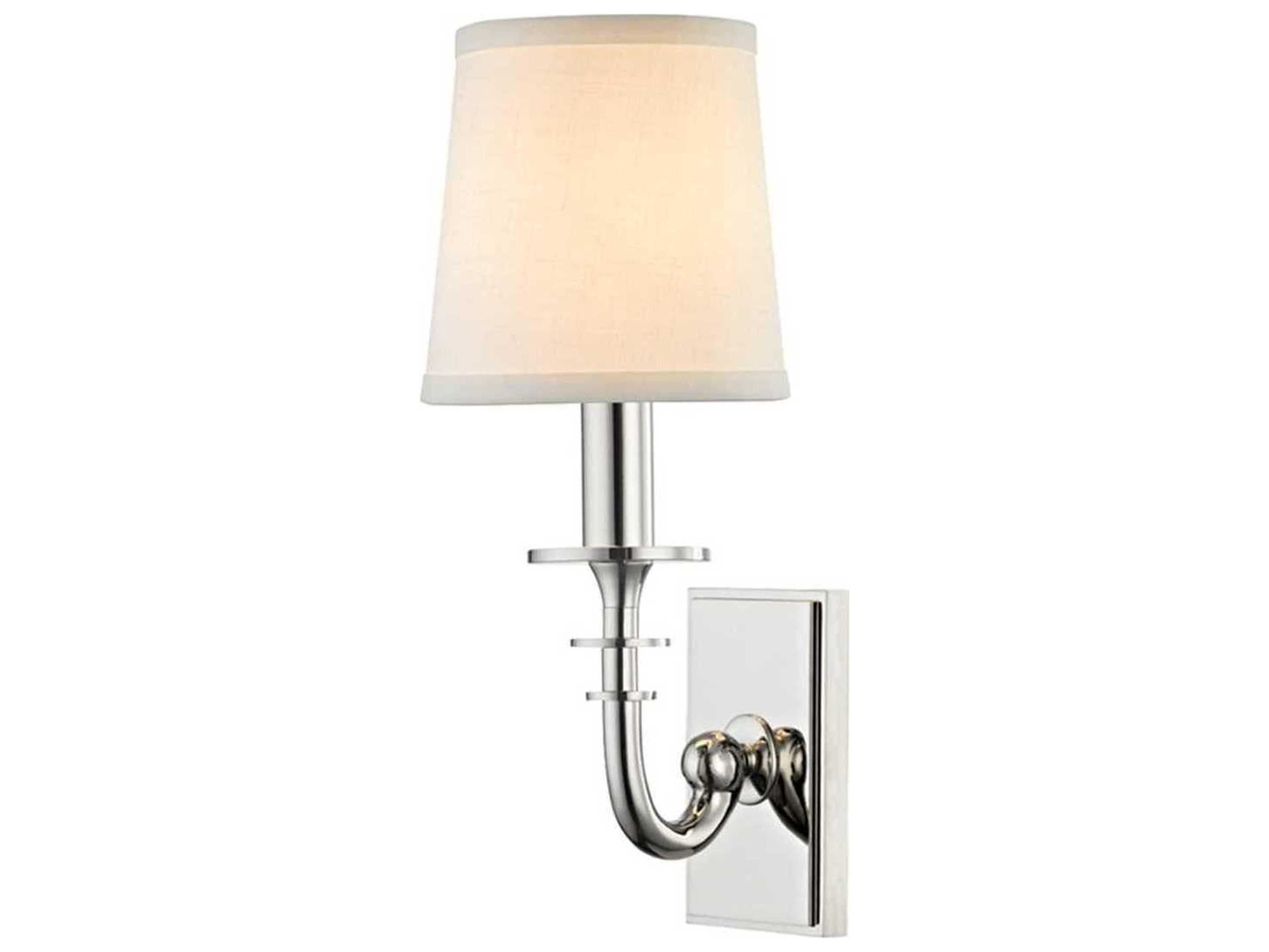 Hudson Valley Carroll 1-Light Polished Nickel White Wall Sconce