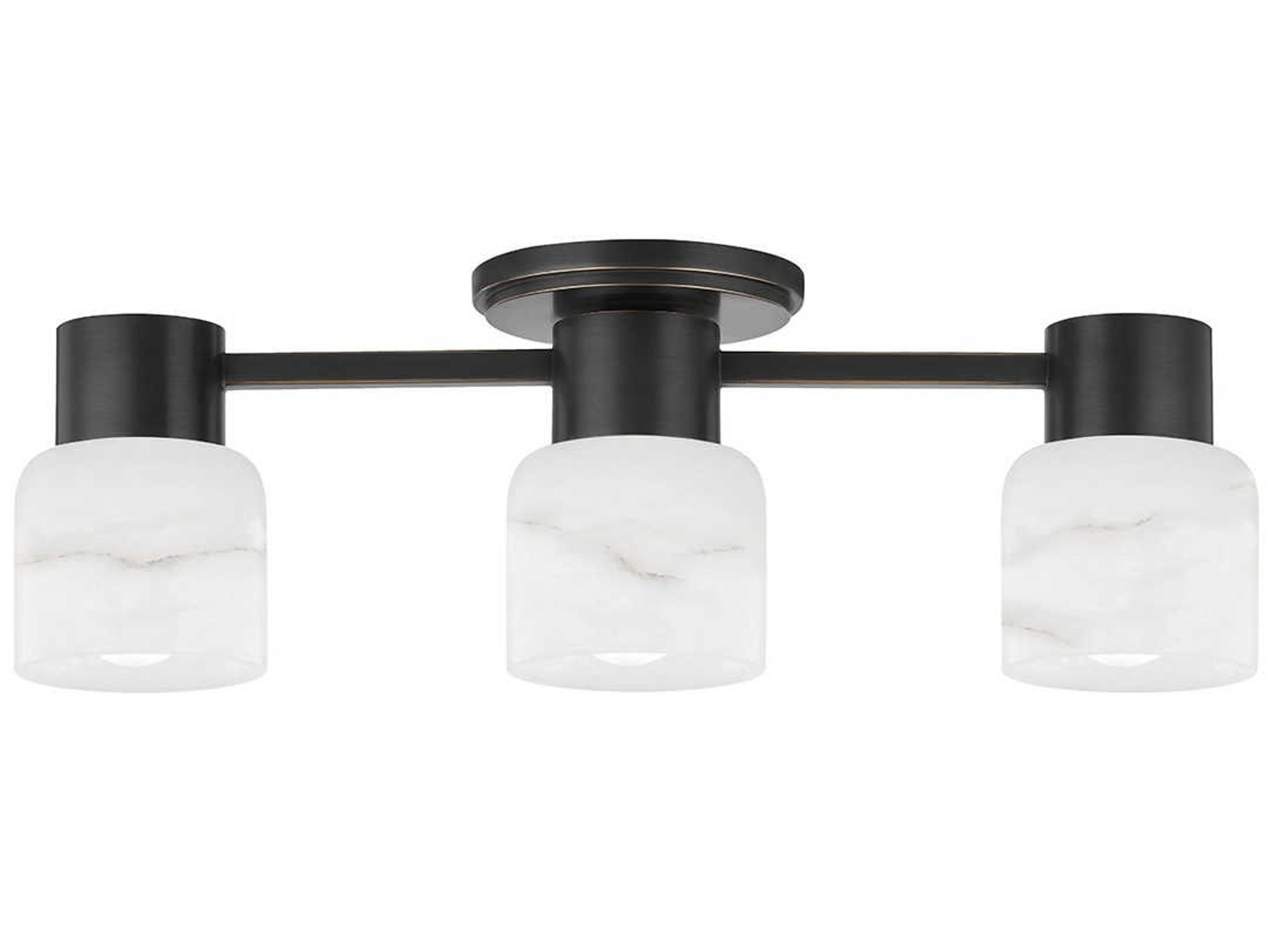 Centerport 3-Light Old Bronze LED Drum Semi Flush Mount