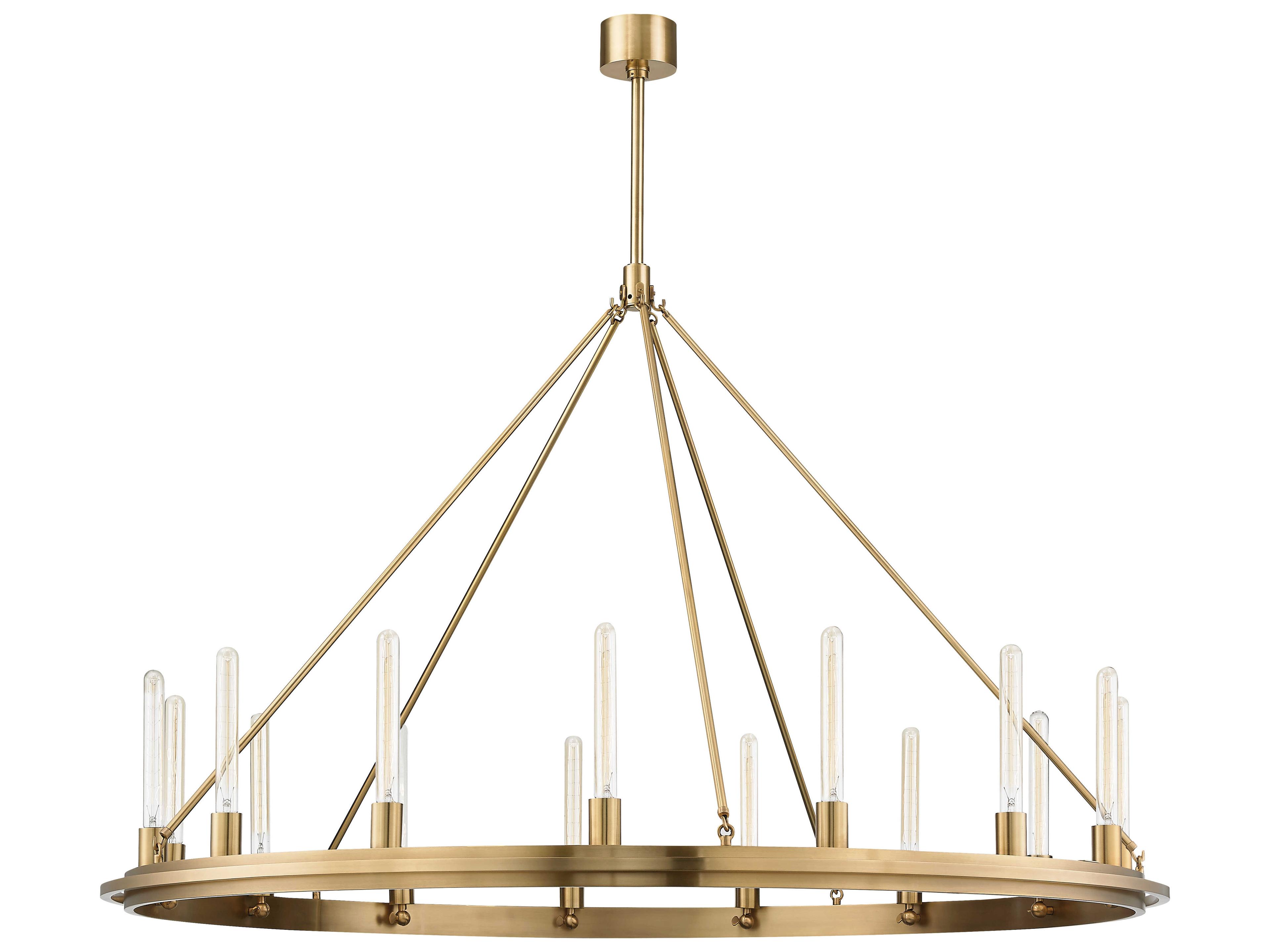 Chambers 15-Light Aged Brass Round Chandelier
