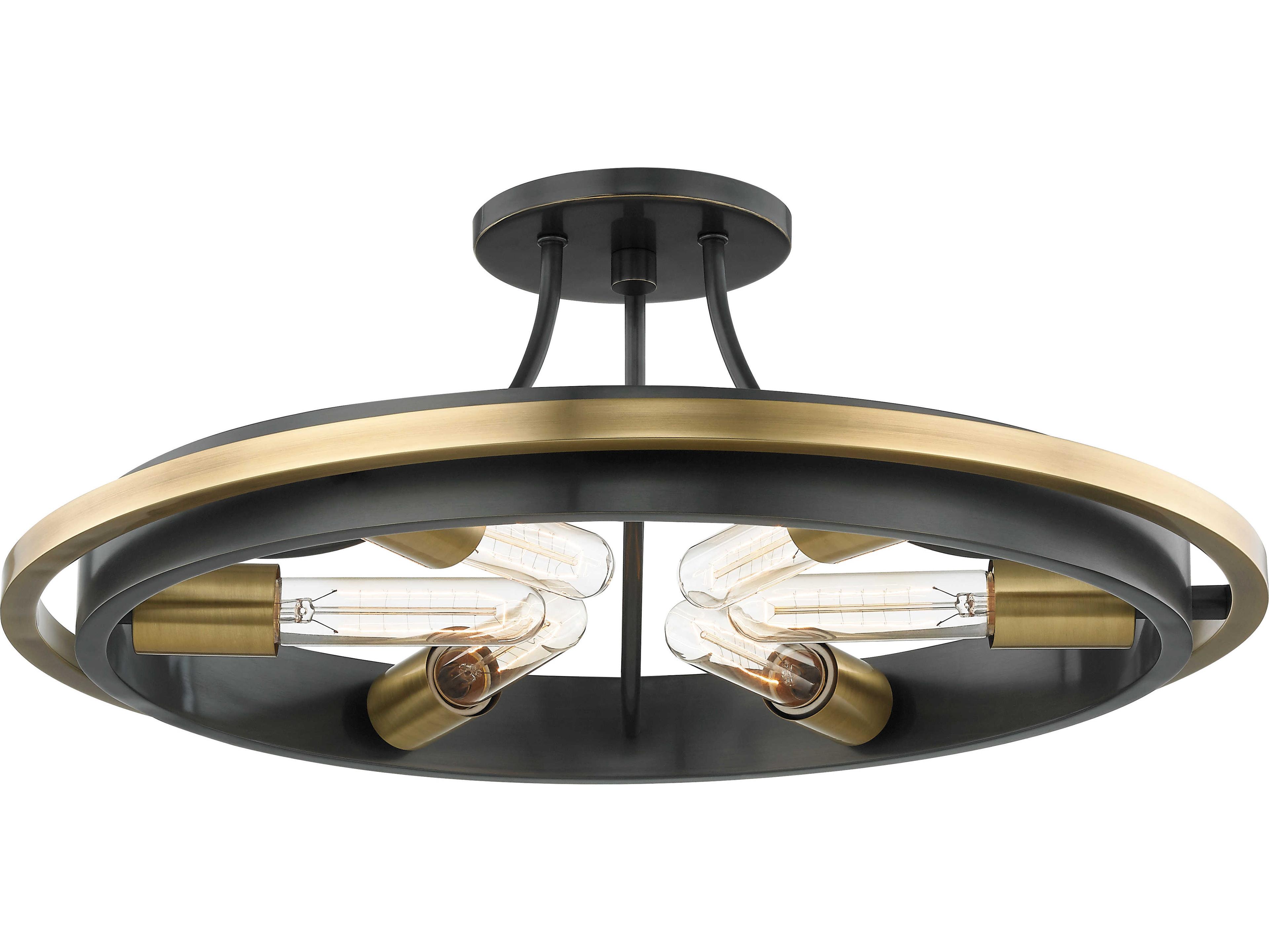 Chambers 6-Light Aged Old Bronze Round Semi Flush Mount