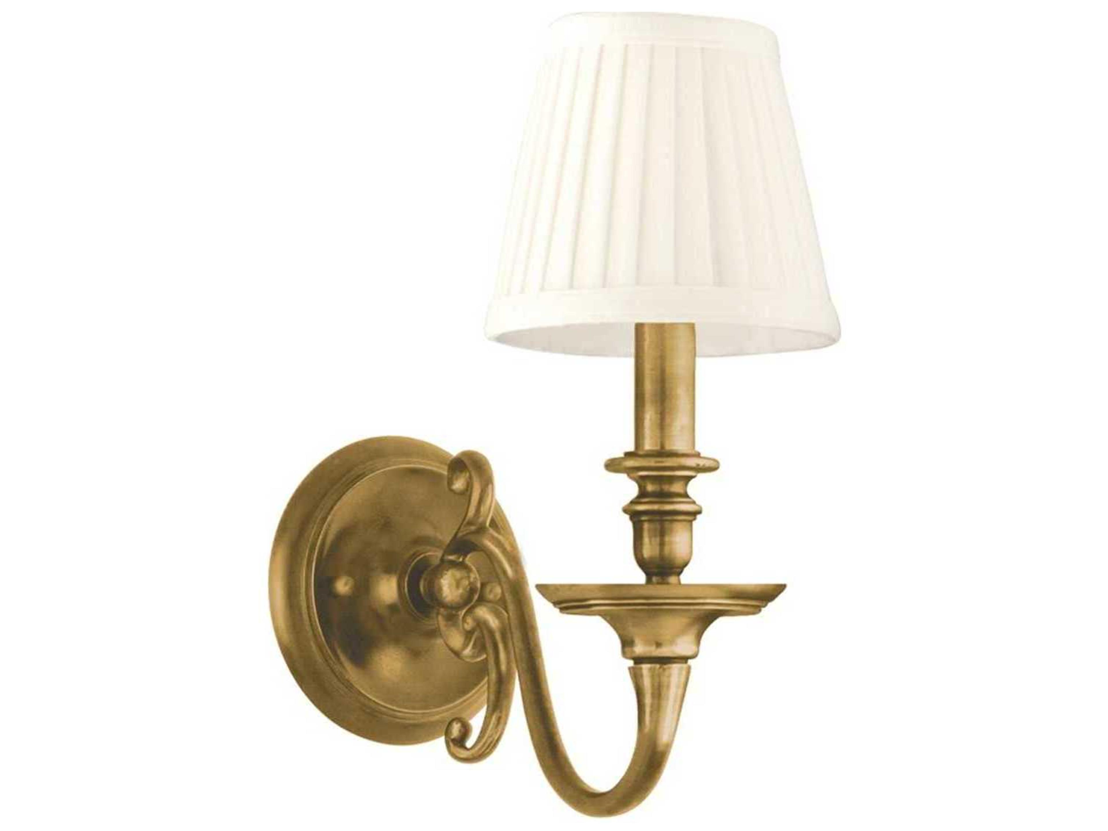 Charleston 1-Light Aged Brass Off White Wall Sconce