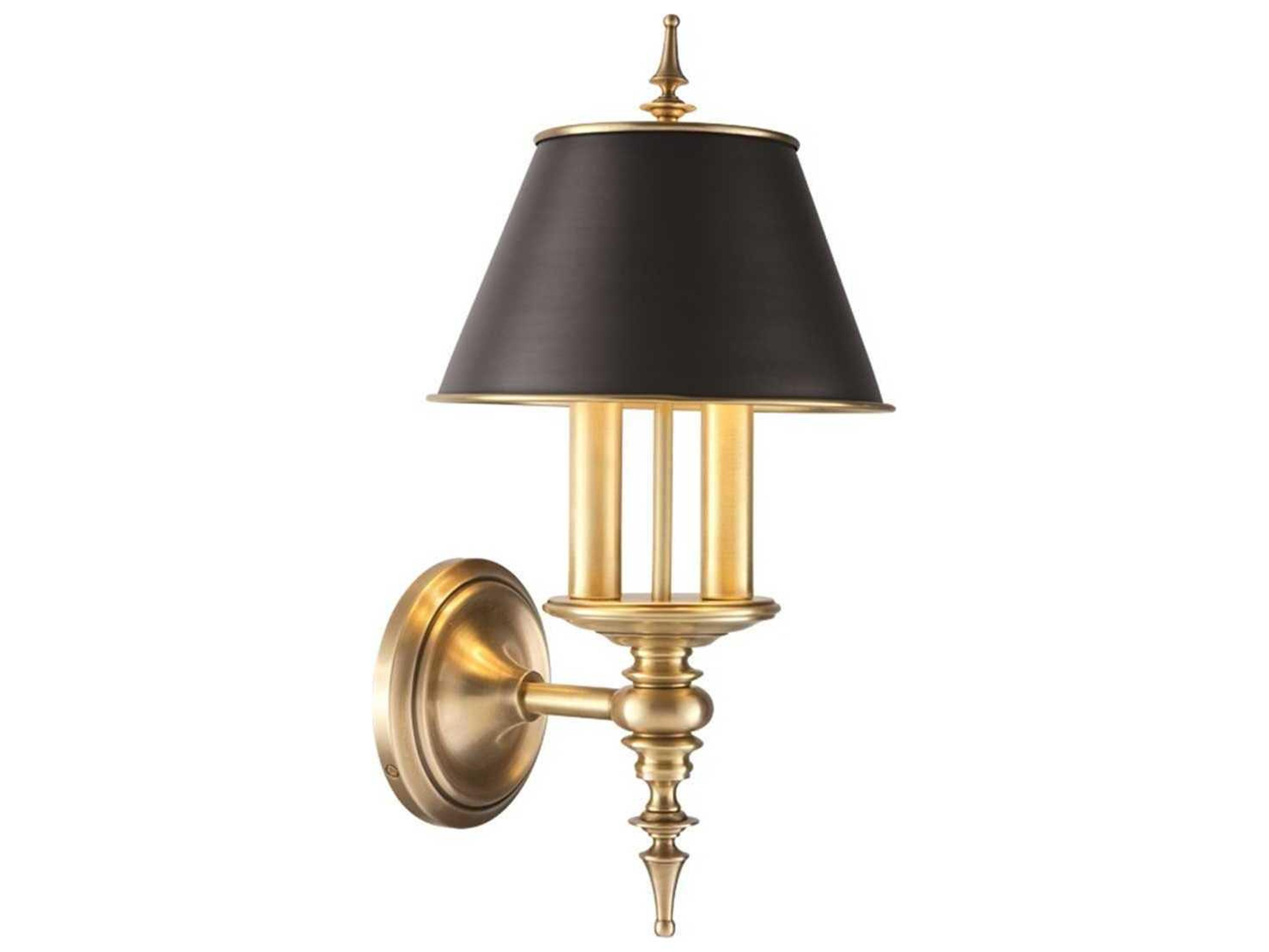 Cheshire 2-Light Aged Brass Black Wall Sconce