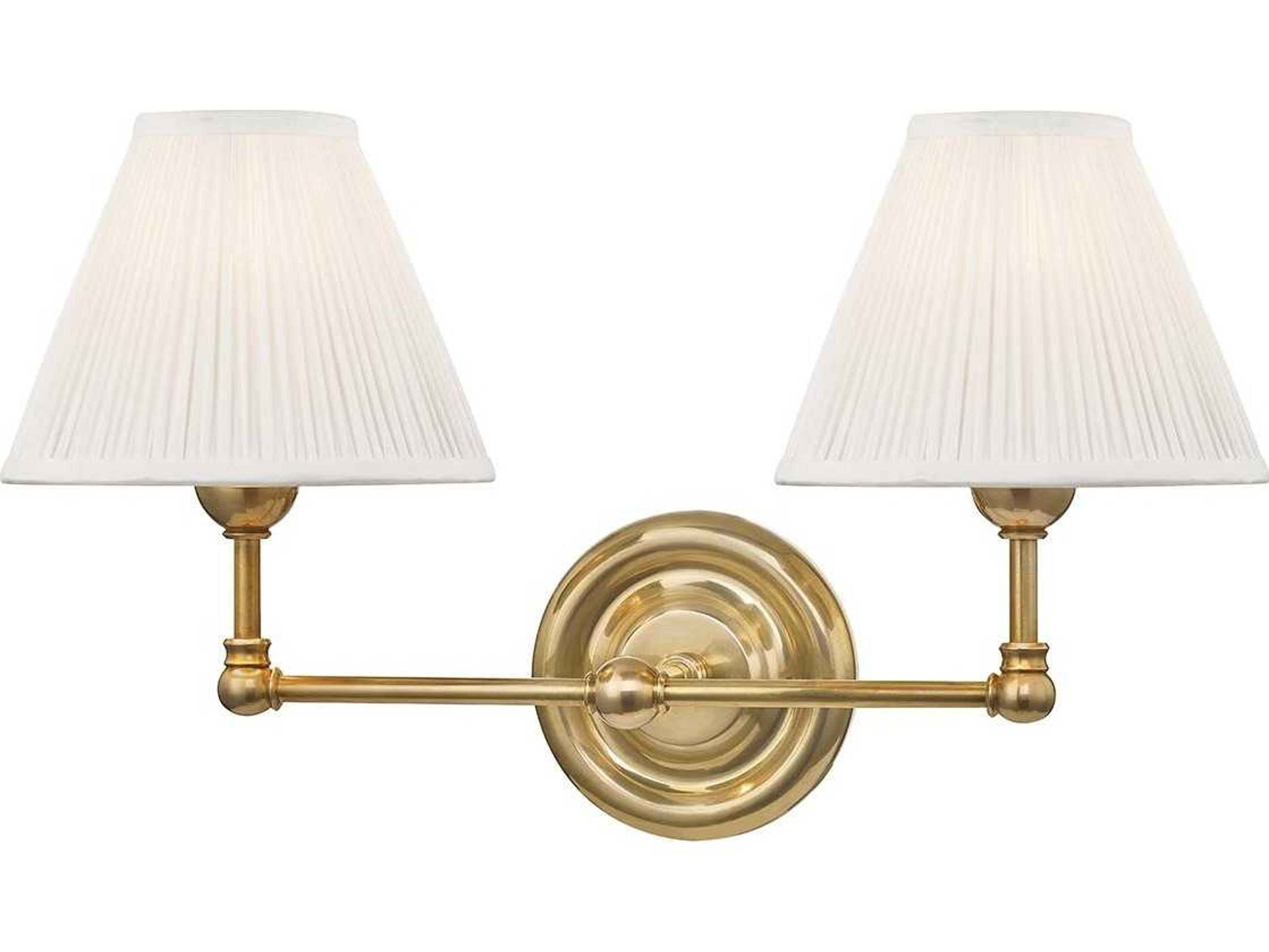 Classic 2-Light Aged Brass Vanity Light